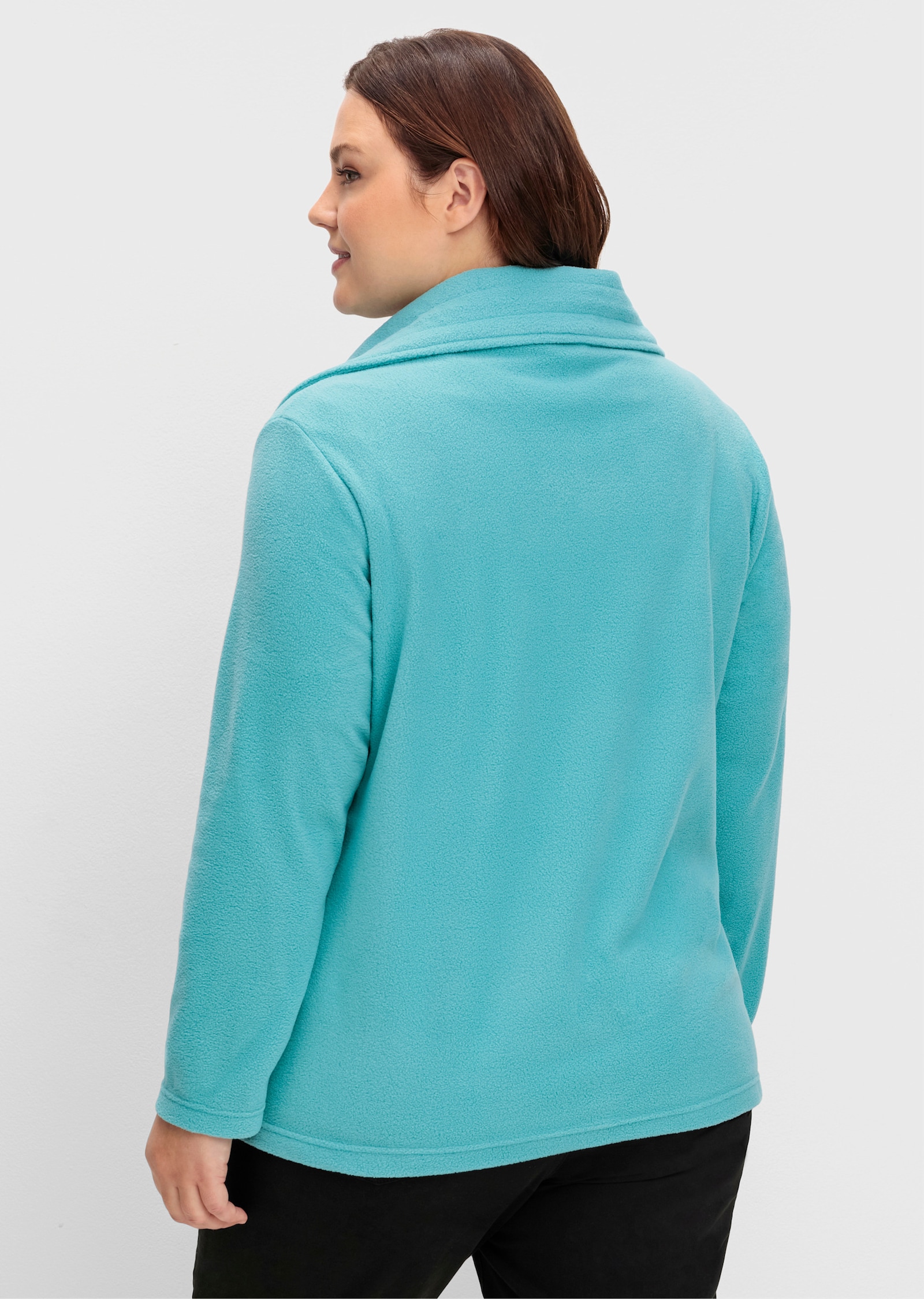 Fleecejacke mit 2-Wege-Reißverschluss - aqua