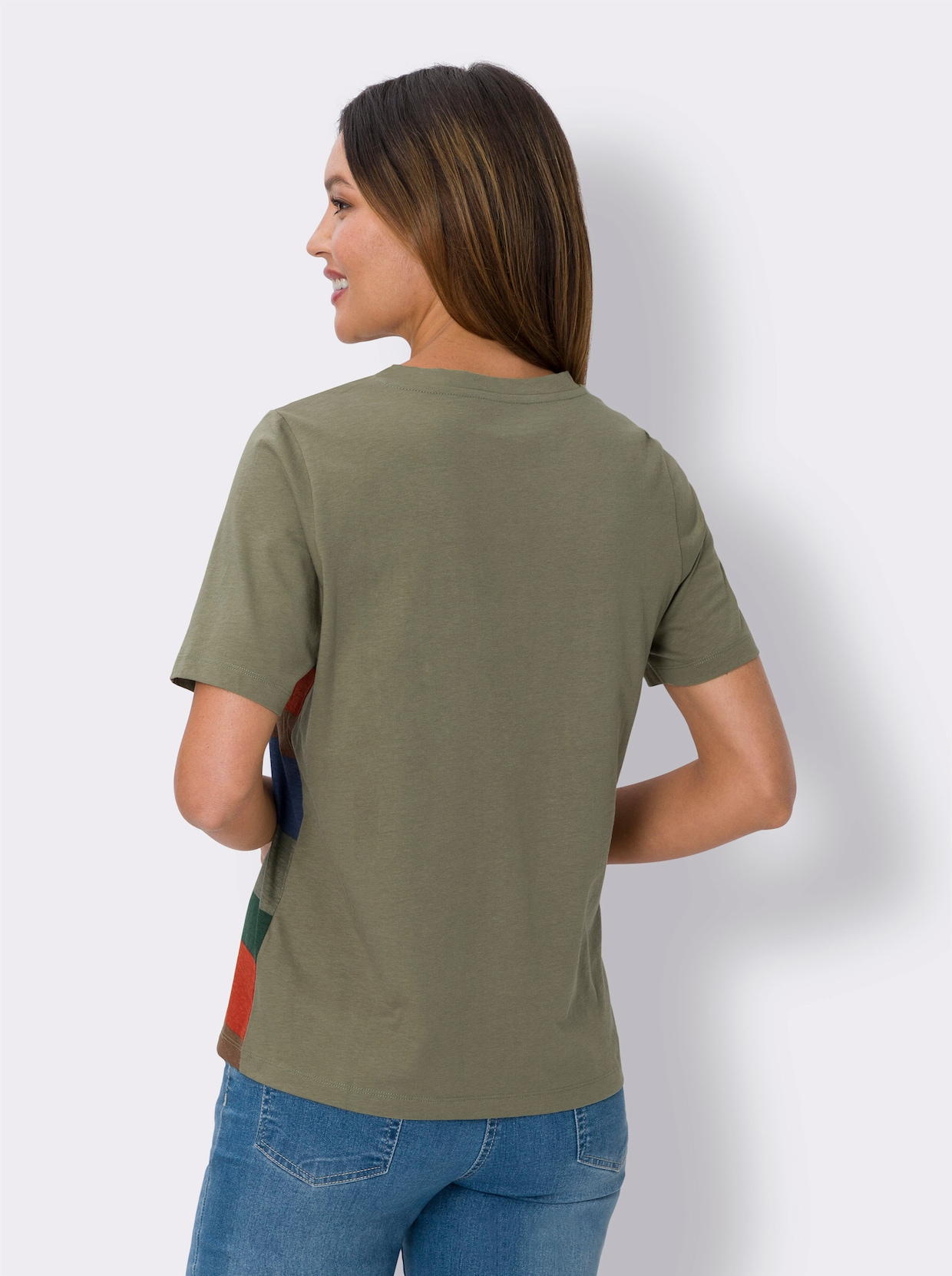 Streifenshirt - khaki-braun-geringelt