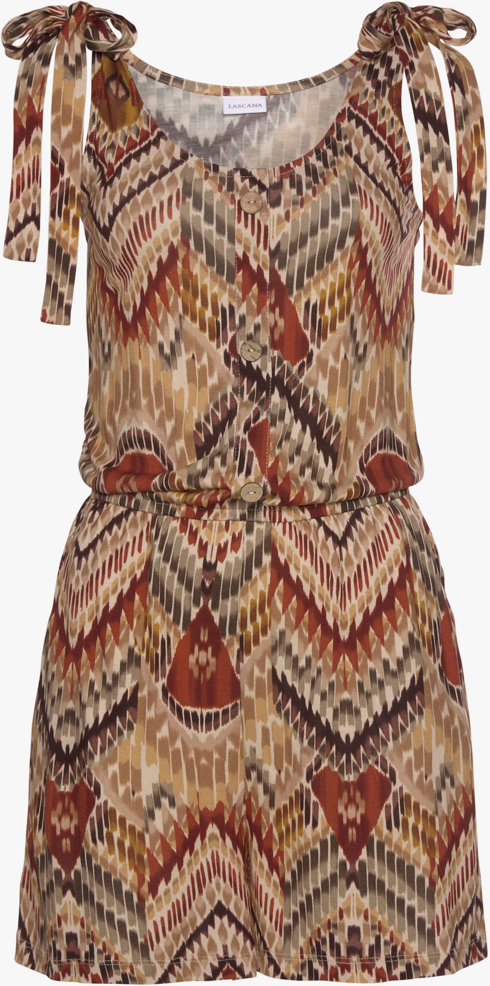 LASCANA Kurzoverall - braun-bedruckt