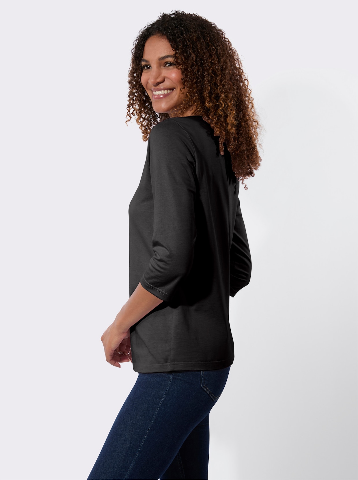 3/4-Arm-Shirt - schwarz + schwarz