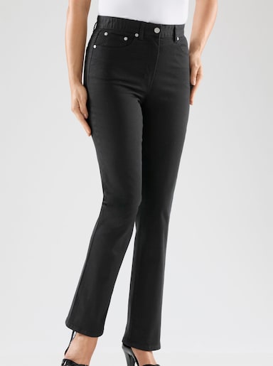 5-Pocket-Jeans mit innenliegendem Dehnbund - schwarz