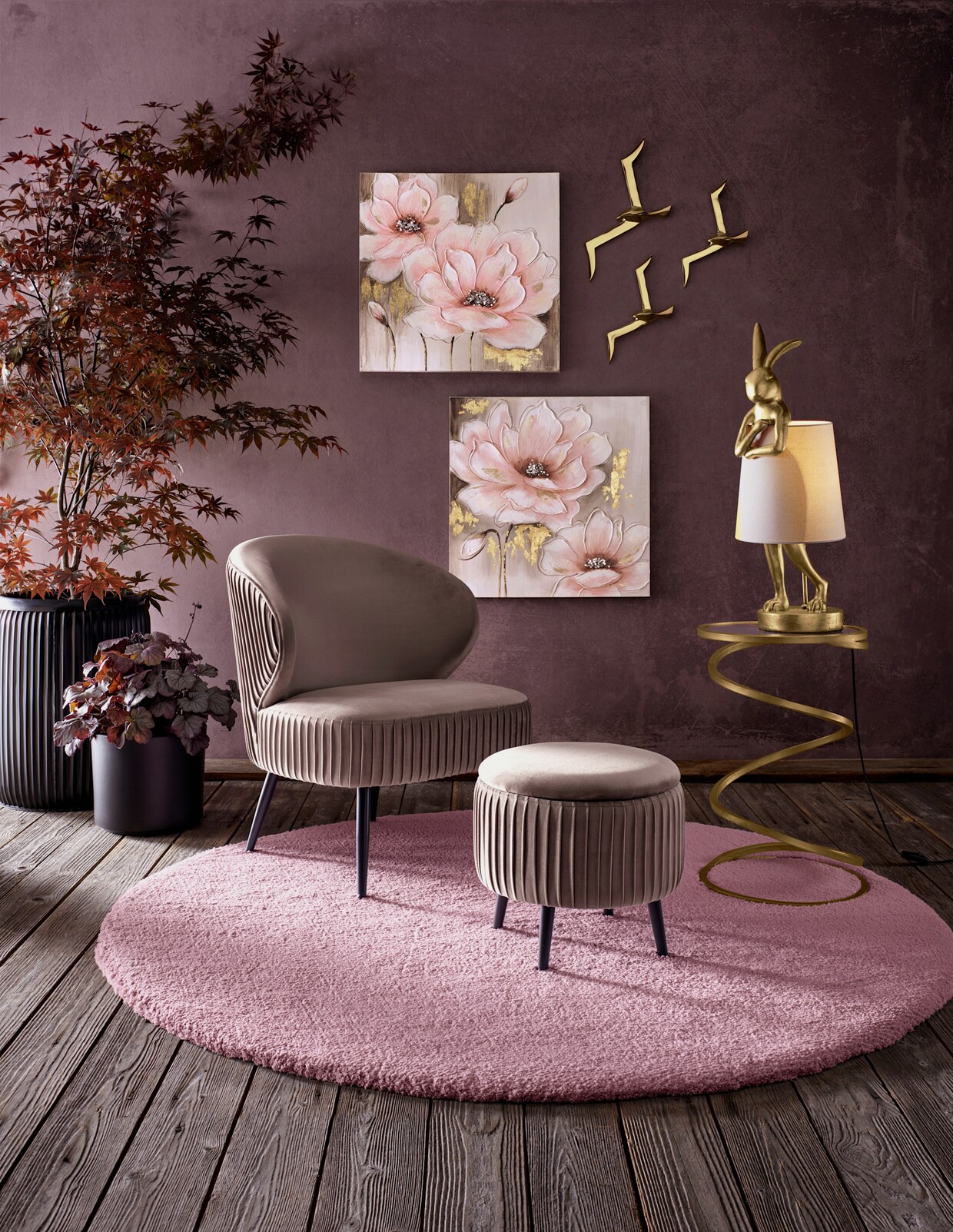 heine home Peinture originale - taupe-rose