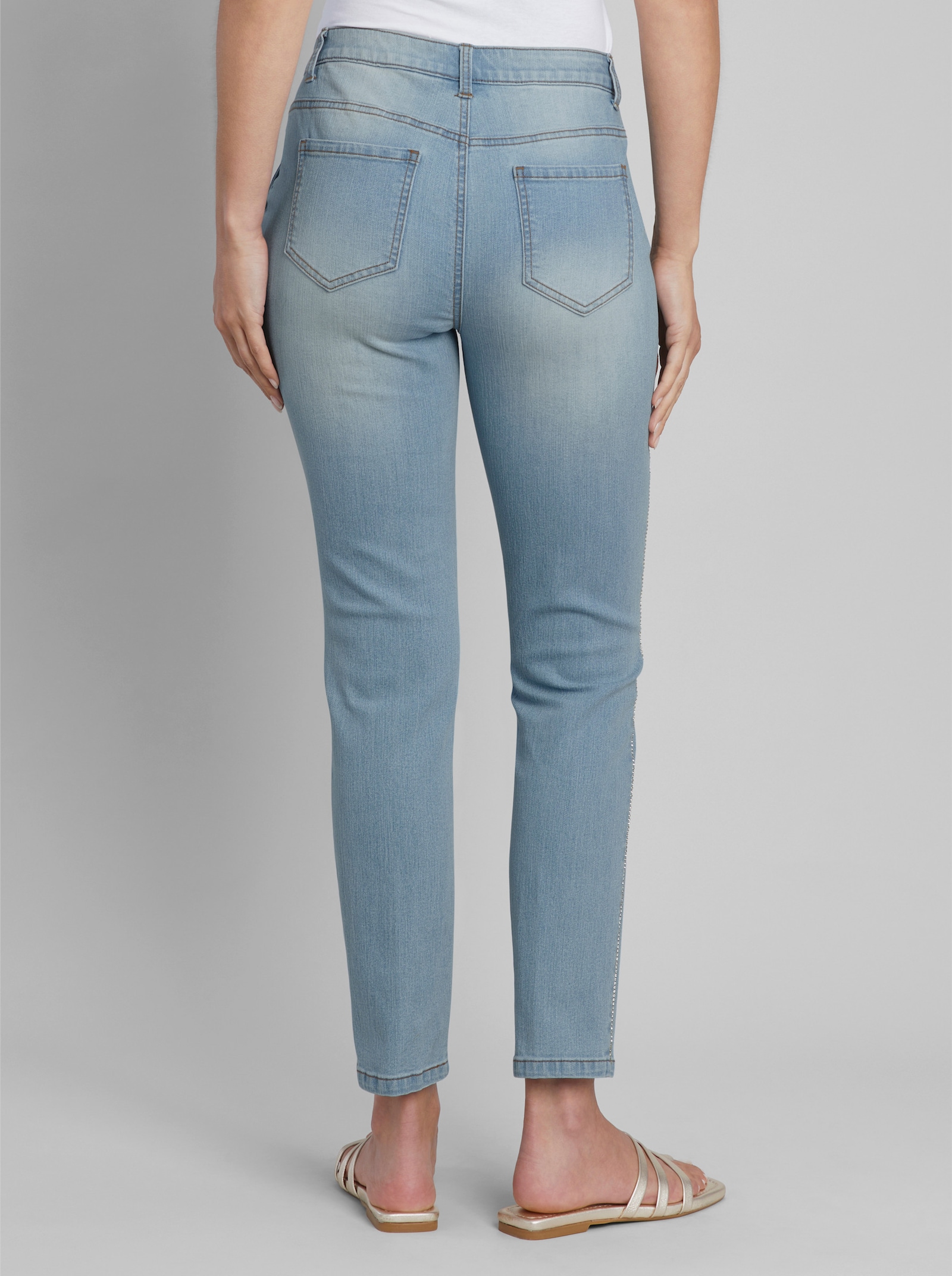 heine Jeans mit Glitzer-Zierband - blue-bleached