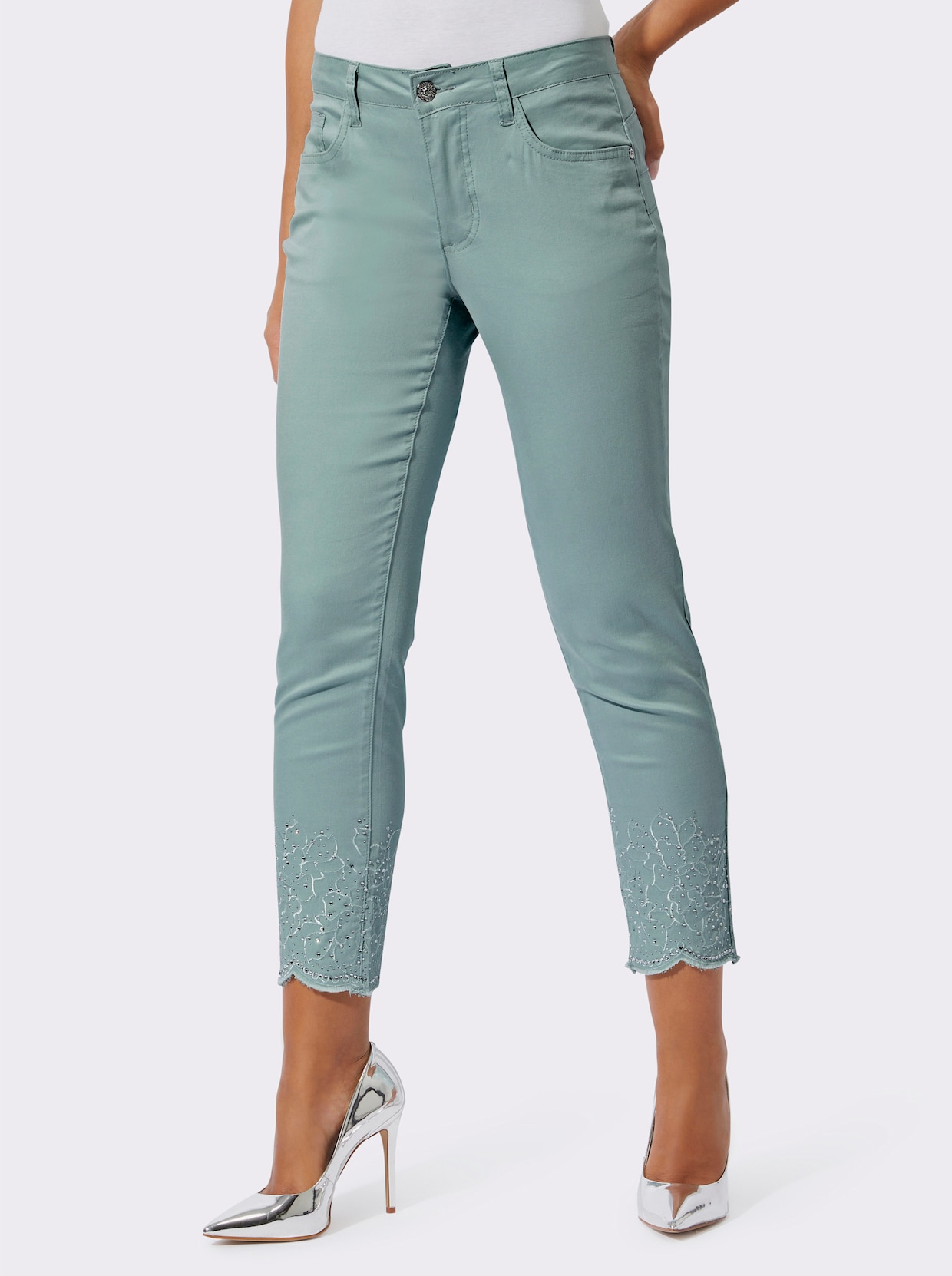 5-Pocket-Jeans - kalkmint