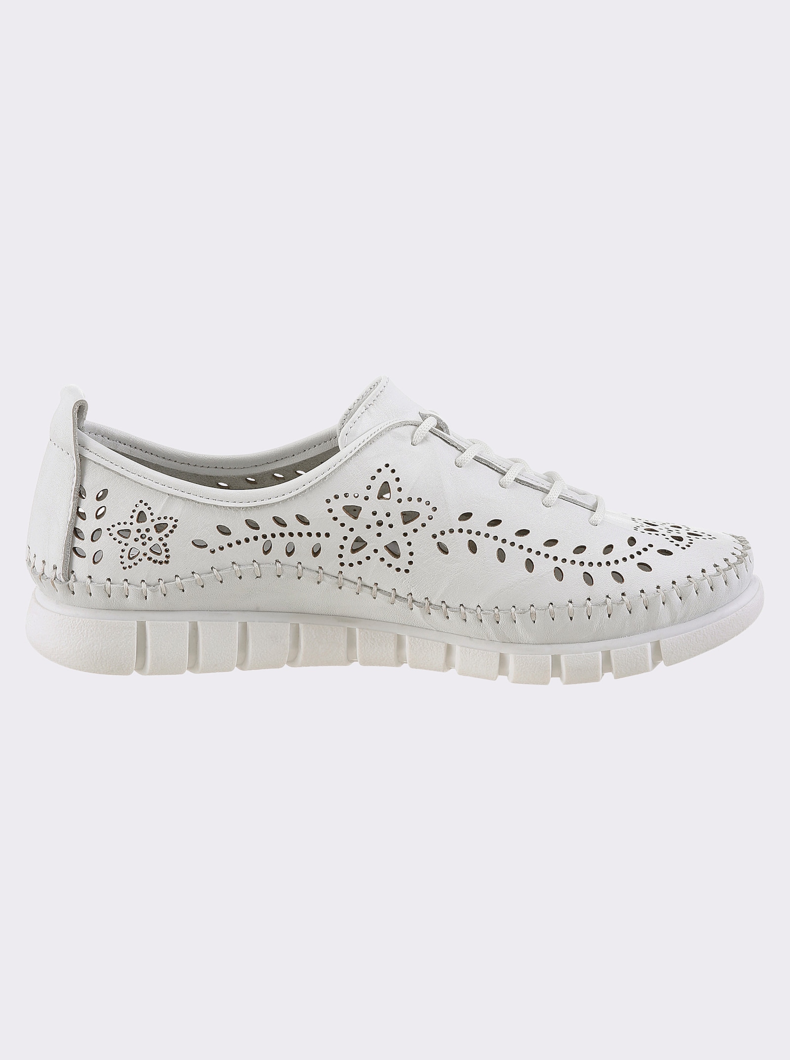 Gemini Schnürschuh mit Perforation - weiß