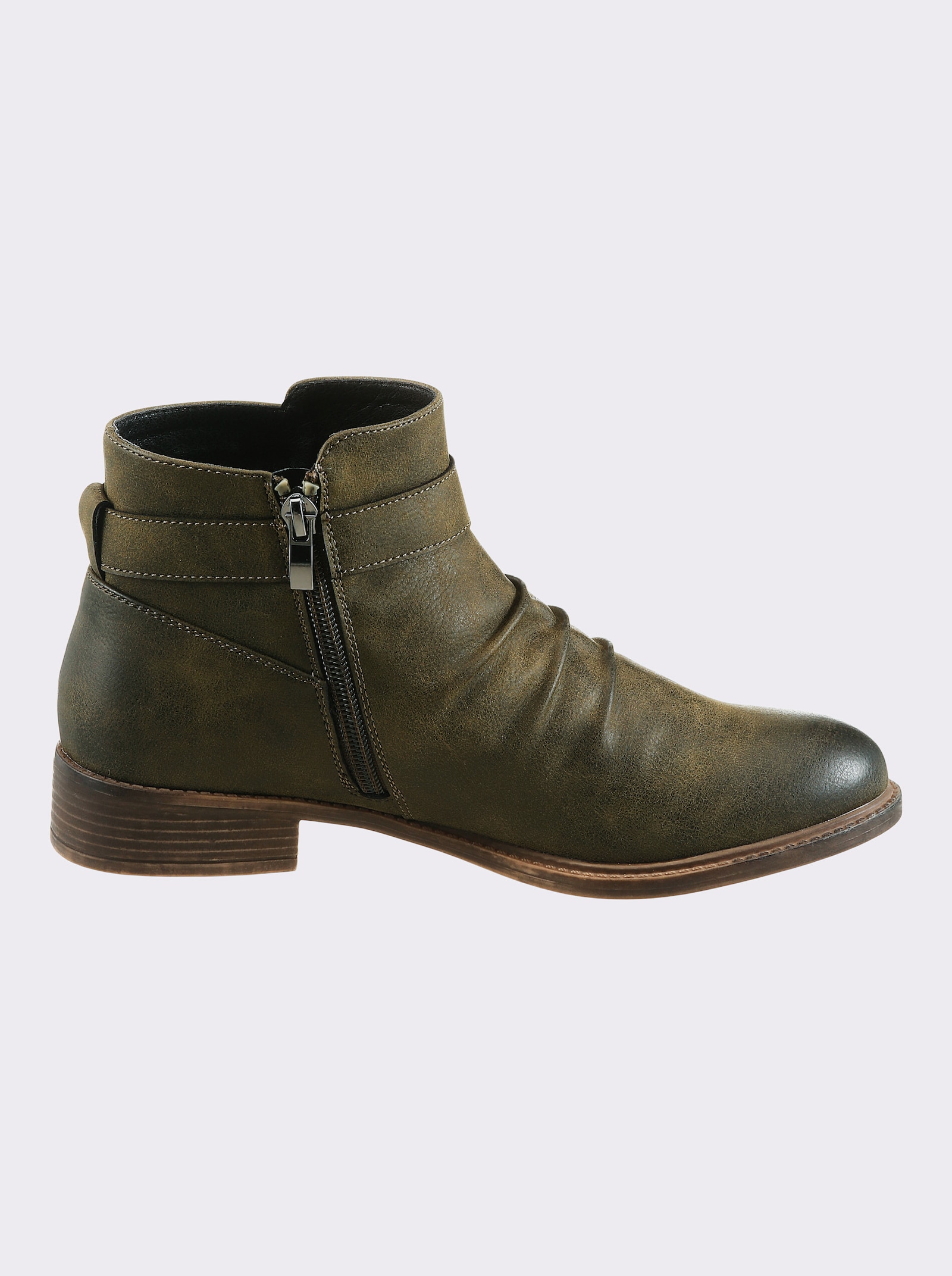 Andrea Conti Stiefelette in Leder-Optik - oliv