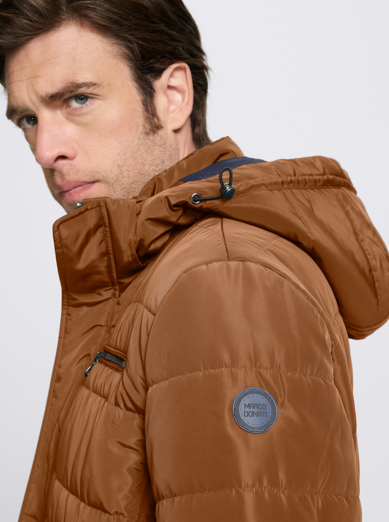 Marco Donati Jacke aus Stepp, winterwarm wattiert - cognac