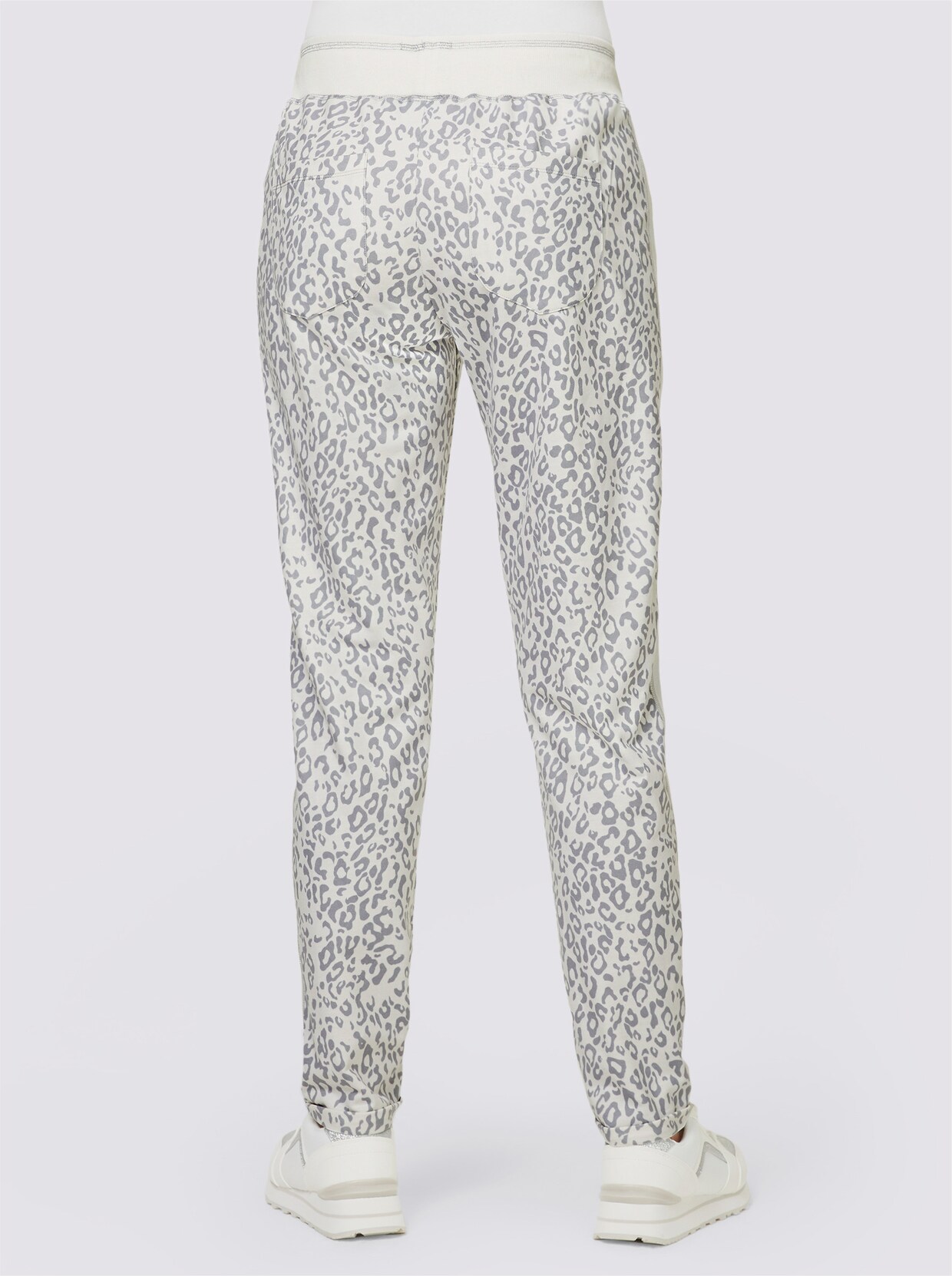 Jogg Pants - ecru-steingrau-bedruckt