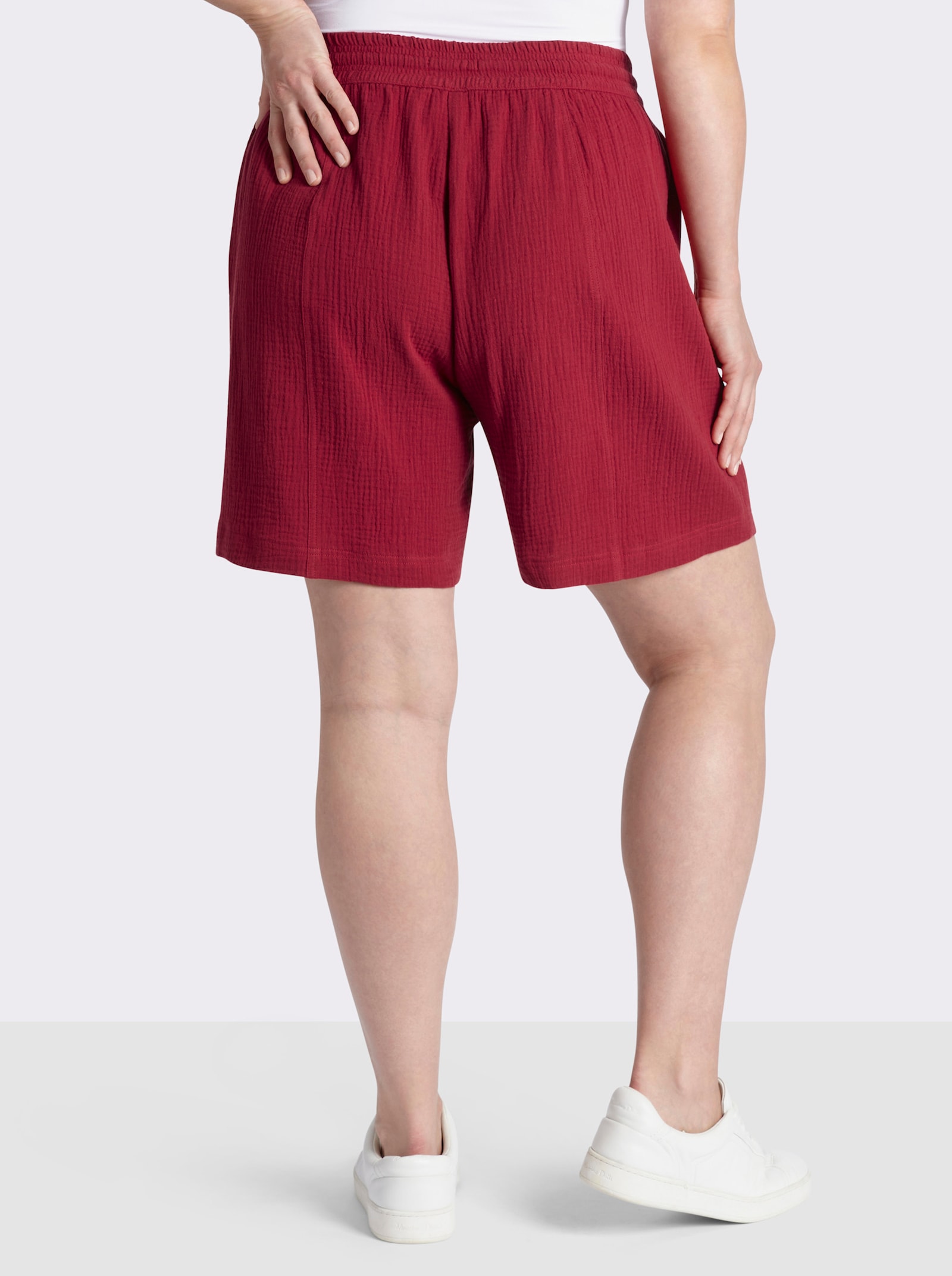 sheego Shorts aus weichem Musselin - kirsche
