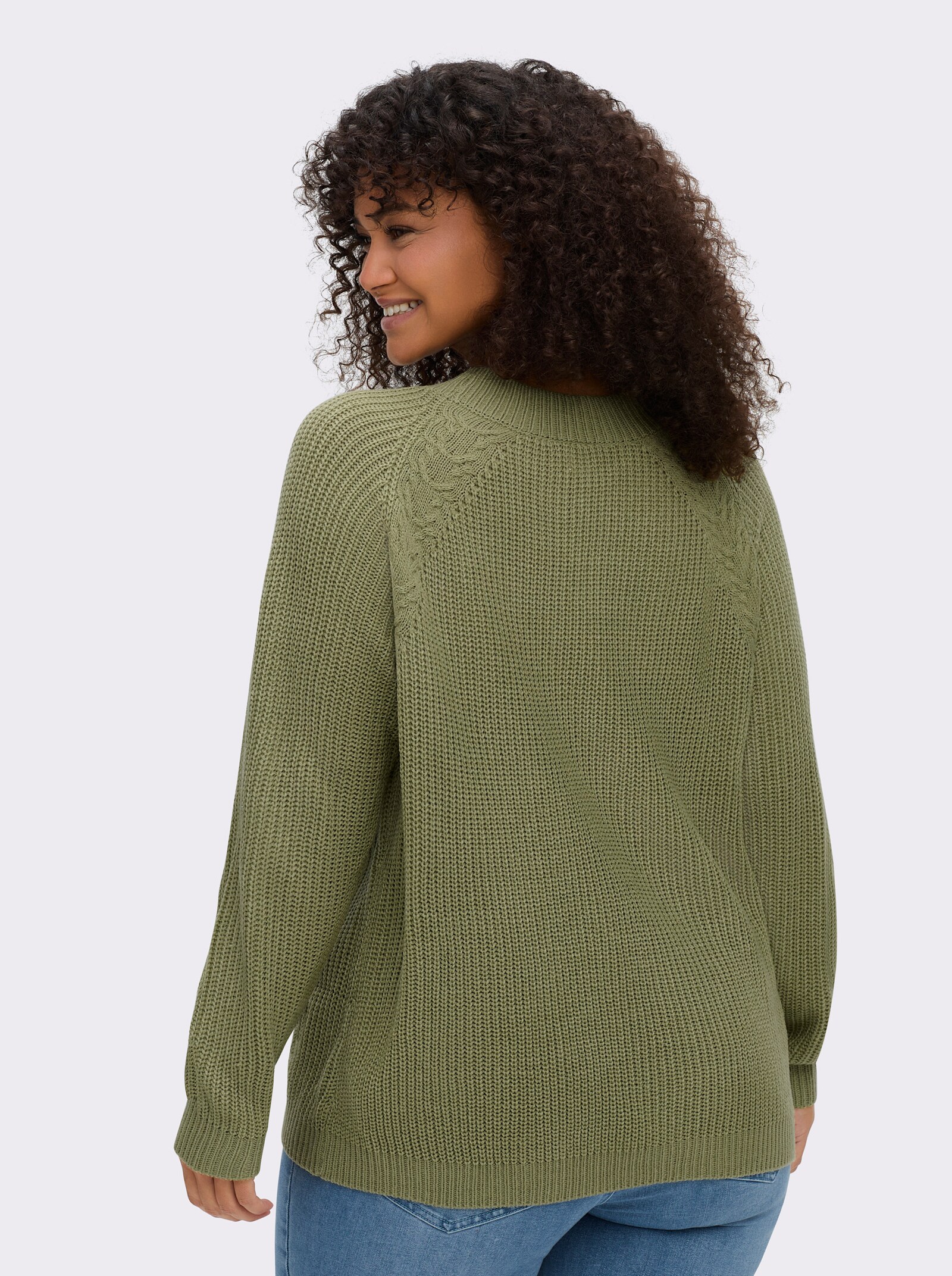 Stehkragenpullover mit Raglan-Ärmeln - schilf