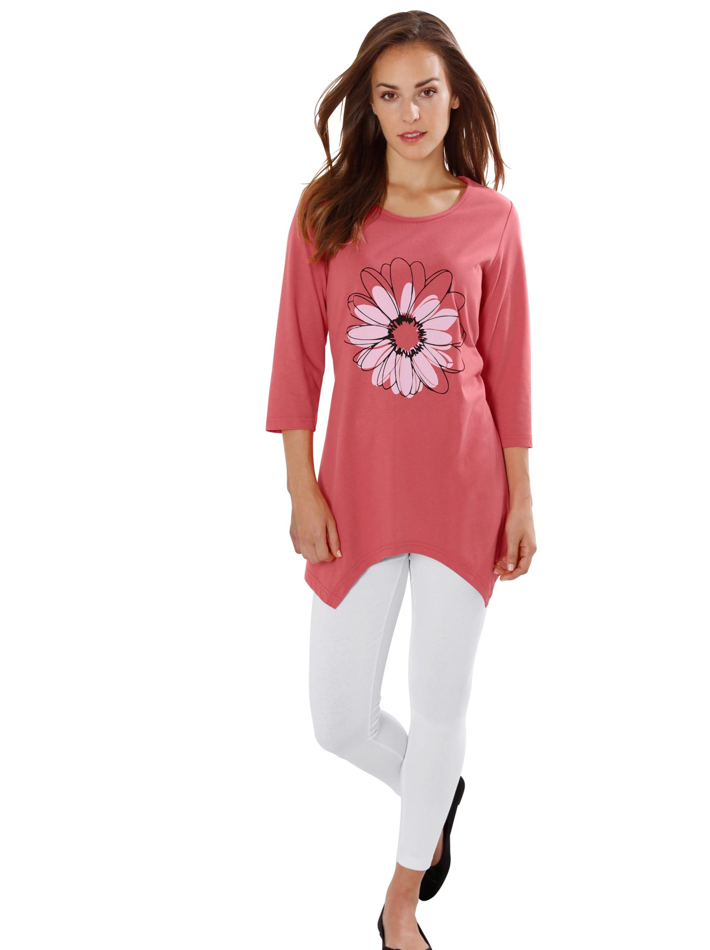 Longshirt - koralle-bedruckt