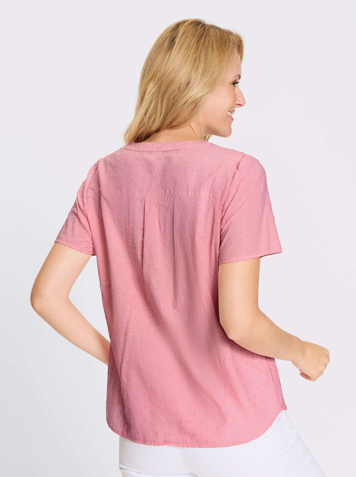 Kurzarm-Bluse - rosenholz