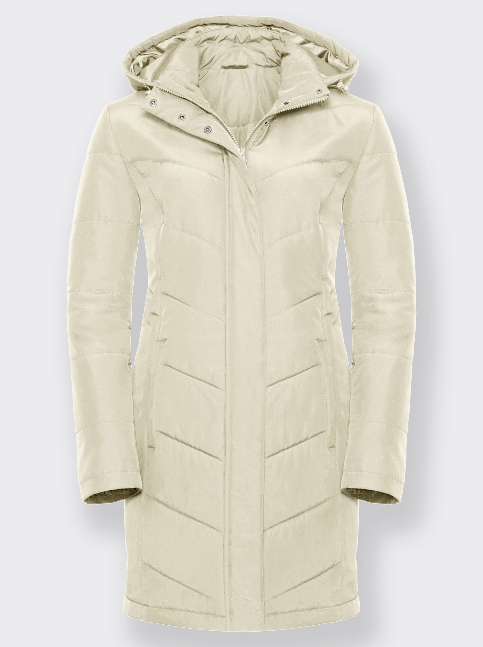 Dlhá bunda s odopínateľnou kapucňou - kamienková