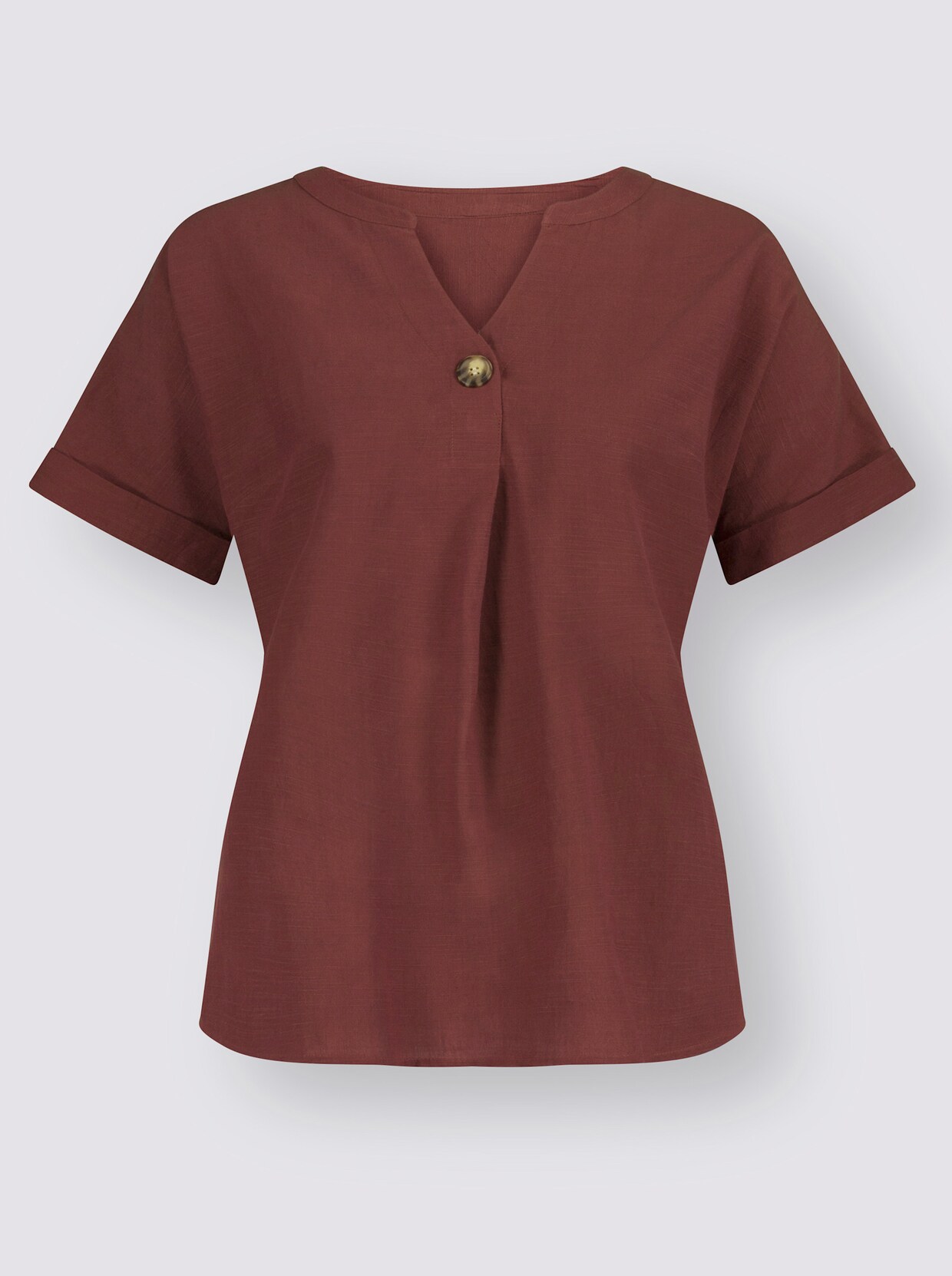 Comfortabele blouse - roodbruin