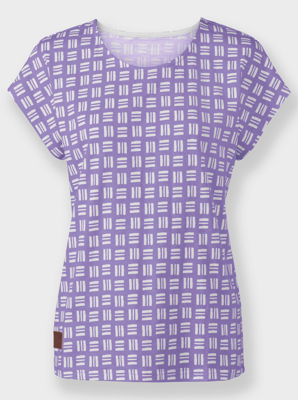 Print-Shirt - lavendel-ecru-bedruckt