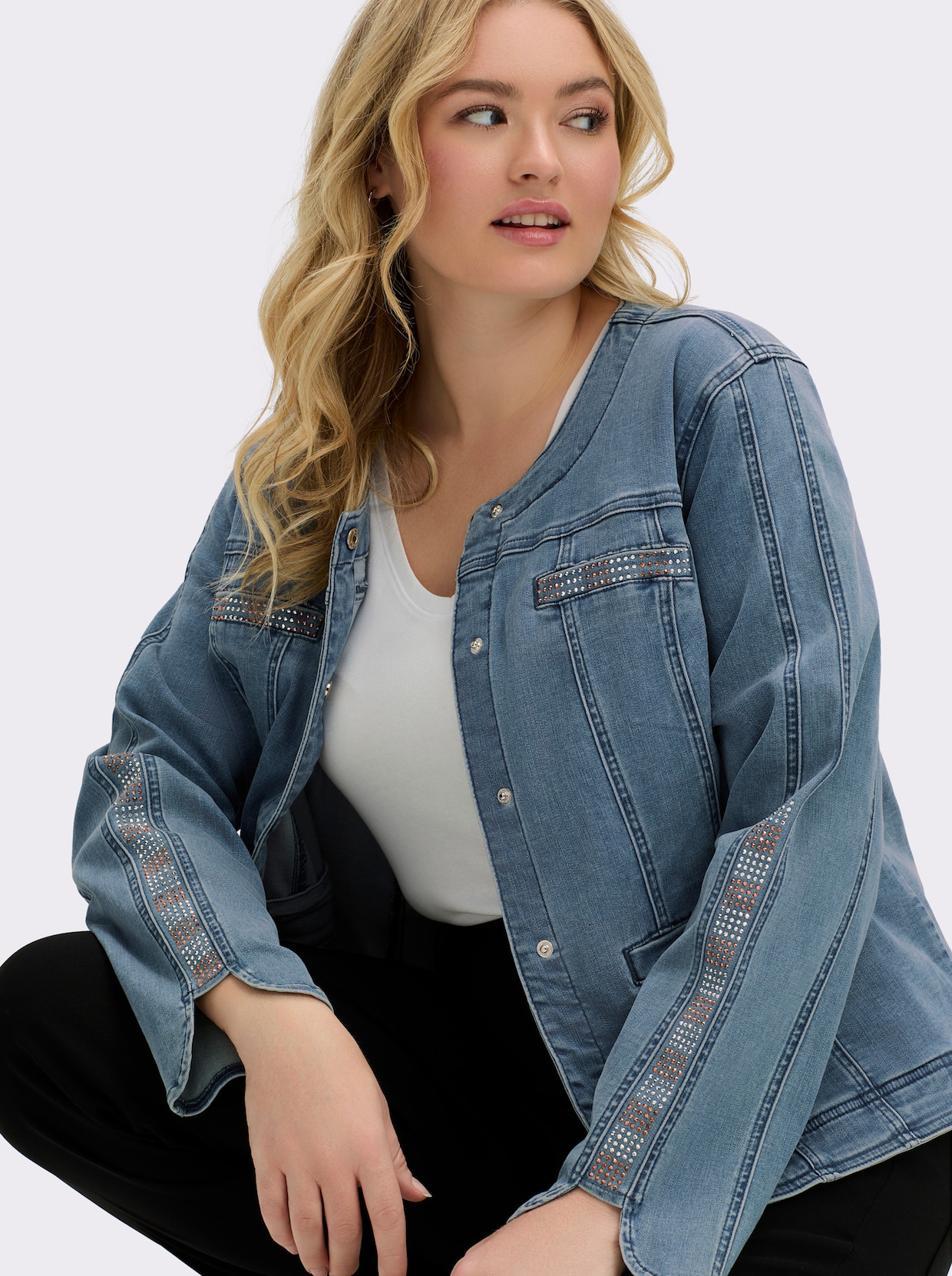 Jeansblazer - blue-bleached