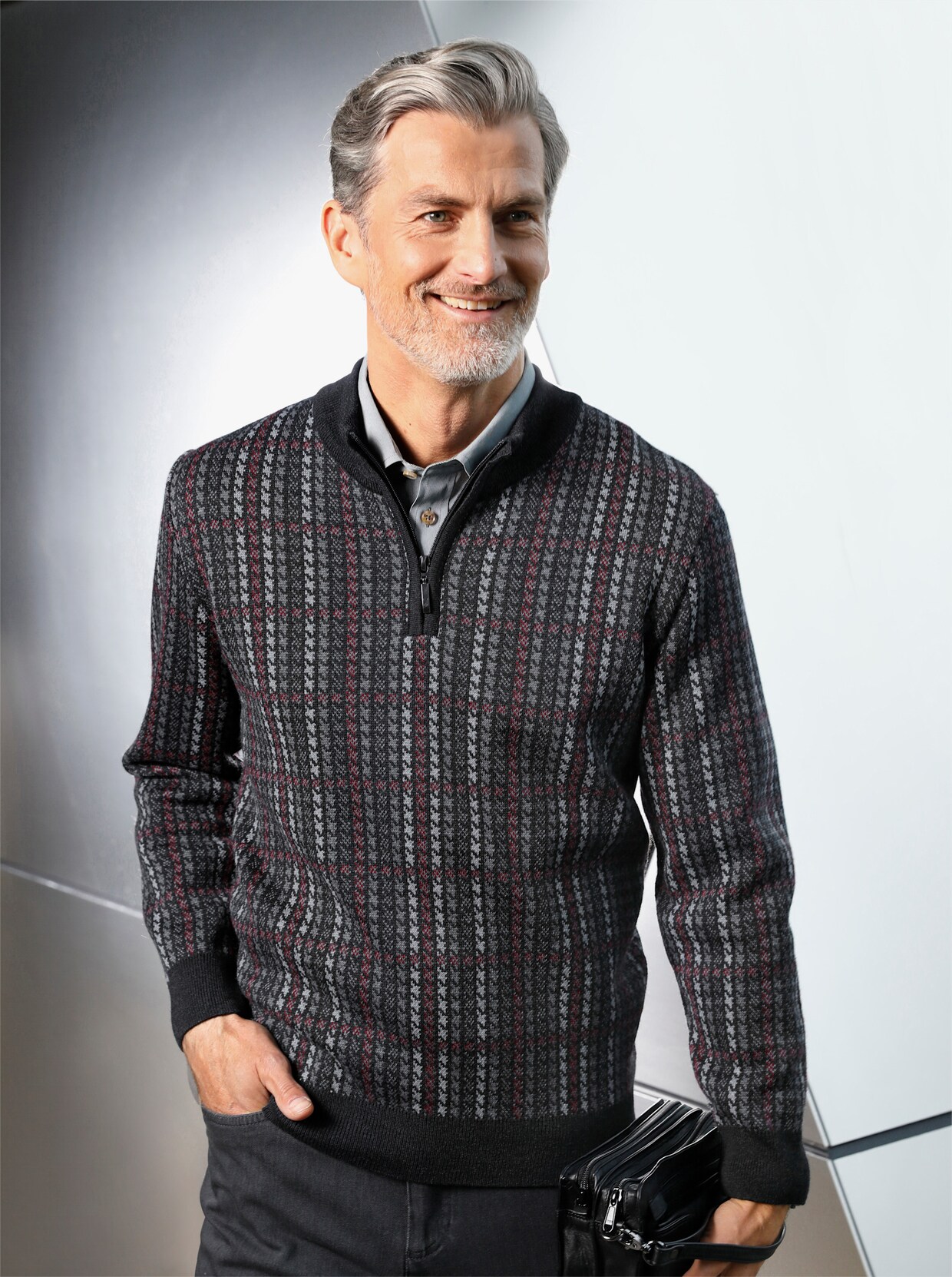 Marco Donati Pullover - anthrazit-gemustert