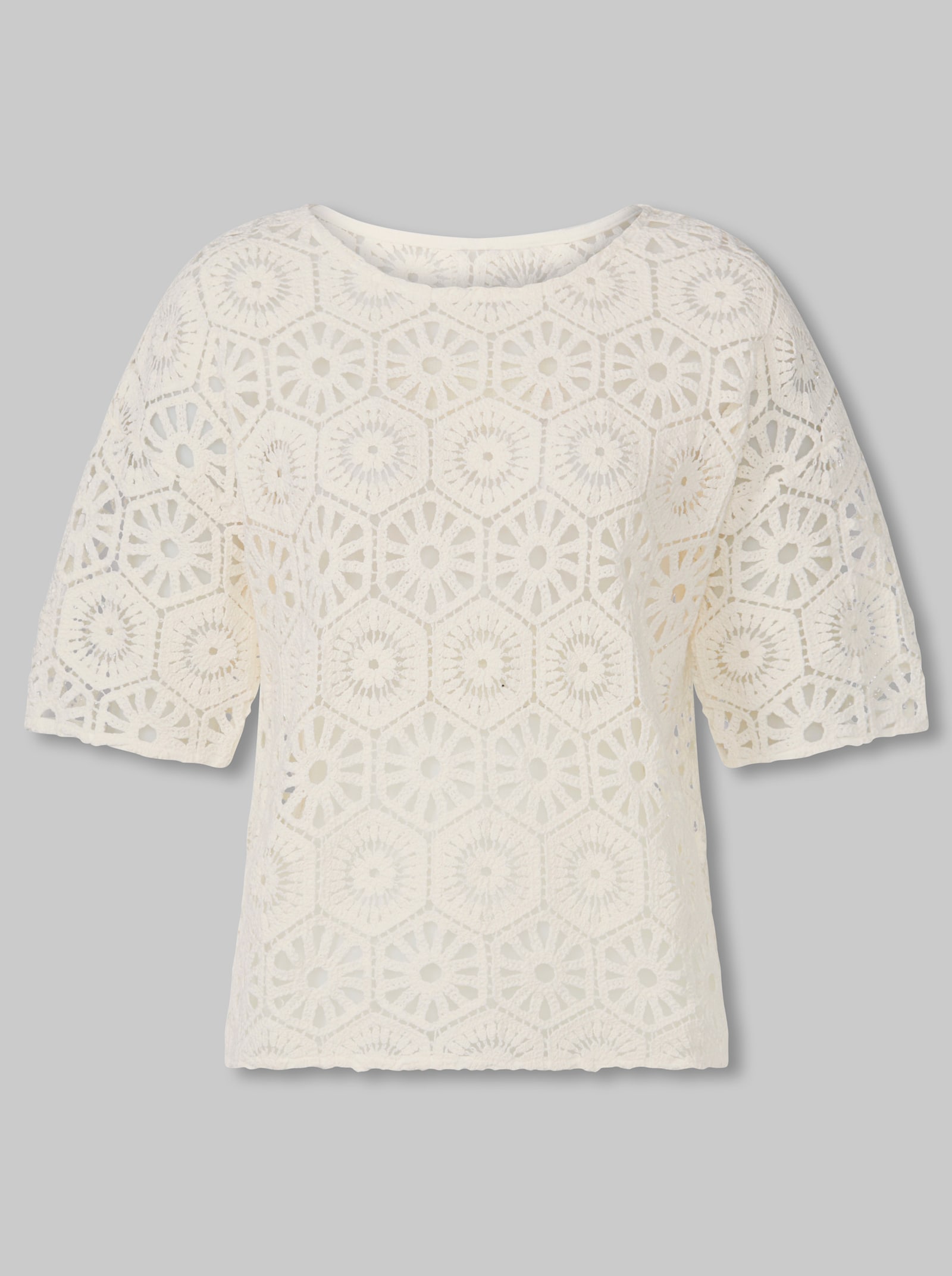 heine Shirt aus Häkelspitze - champagner