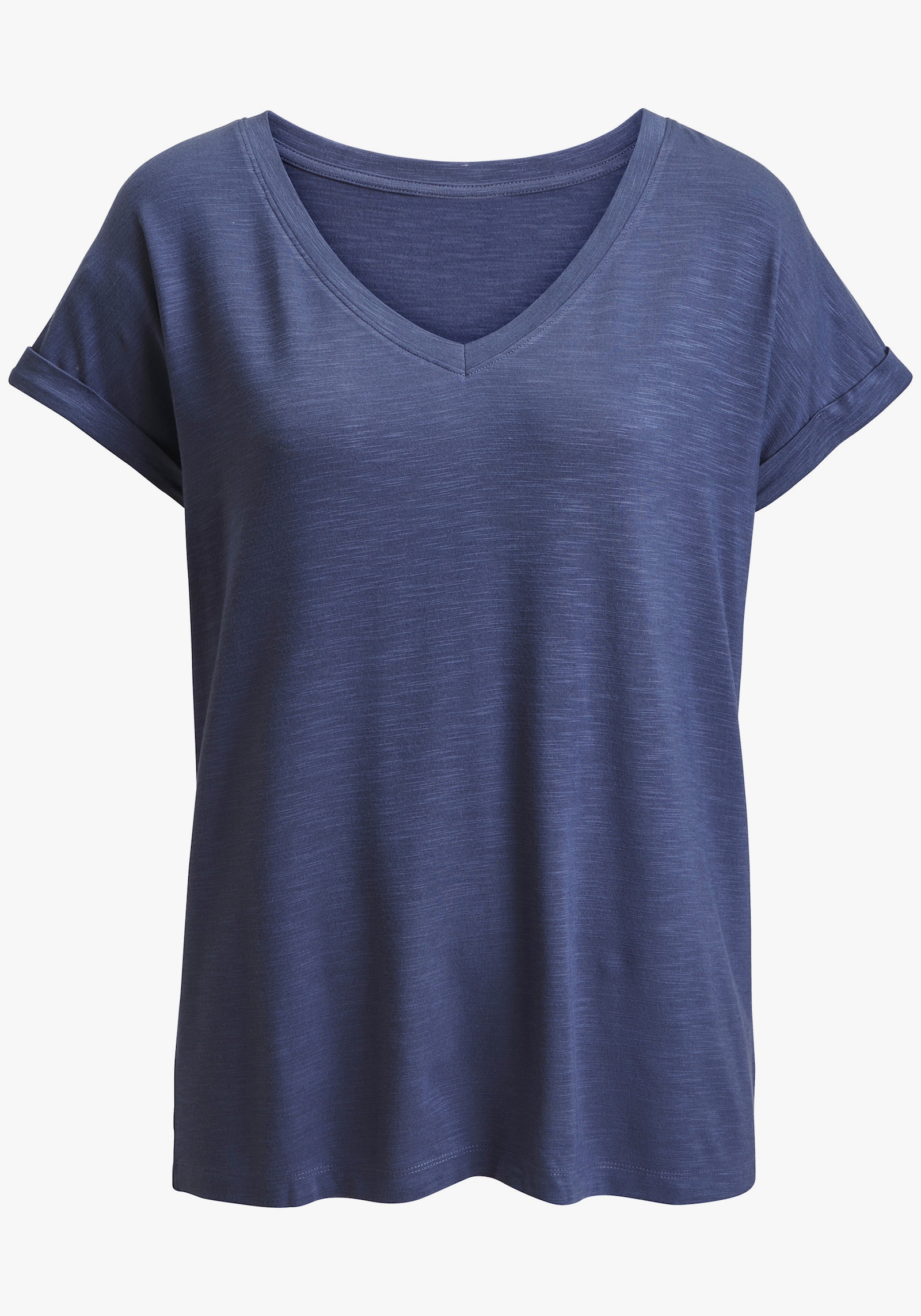 Beachtime V-Shirt - weiß + indigo