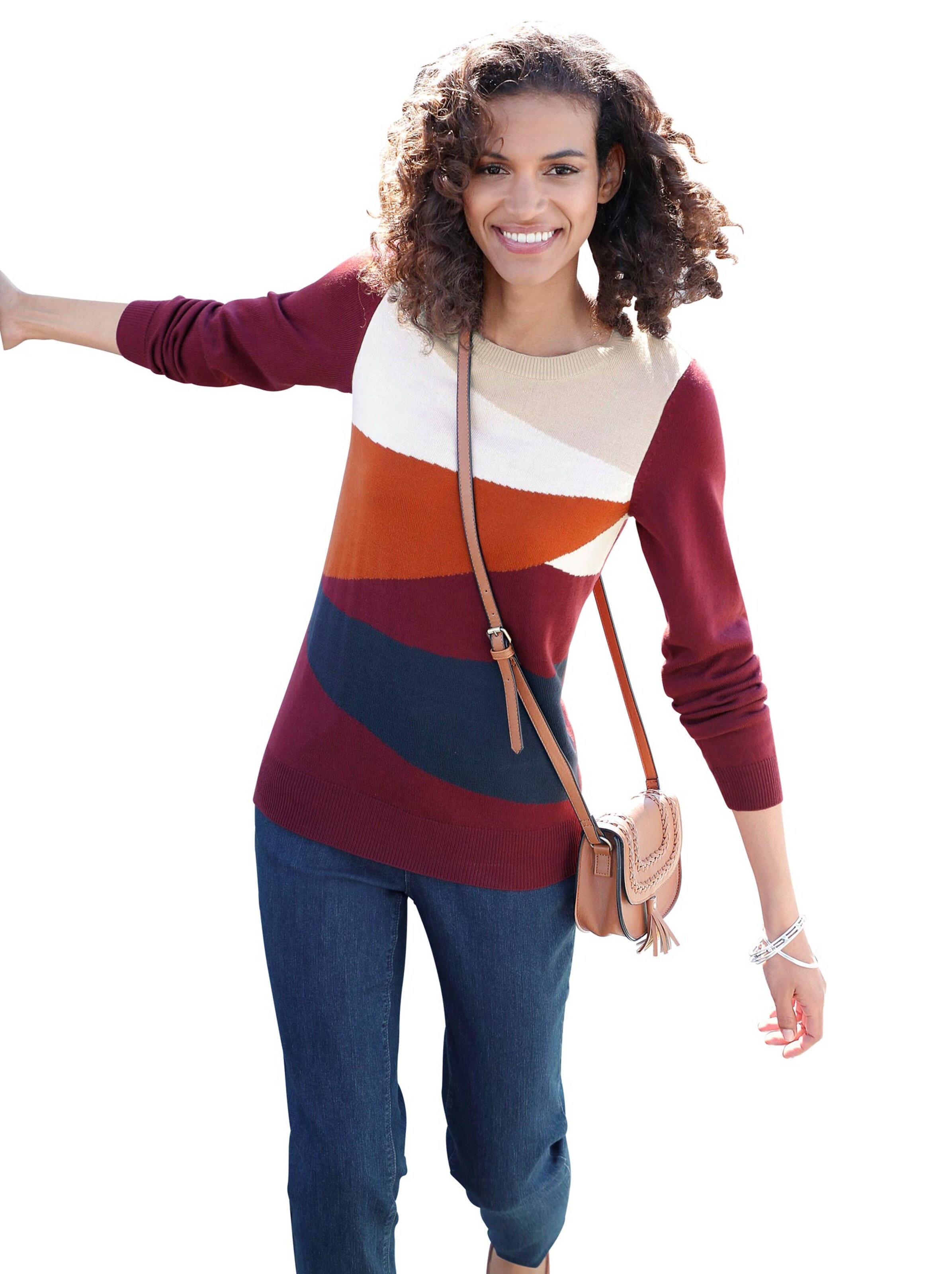 Pullover - bordeaux-gemustert