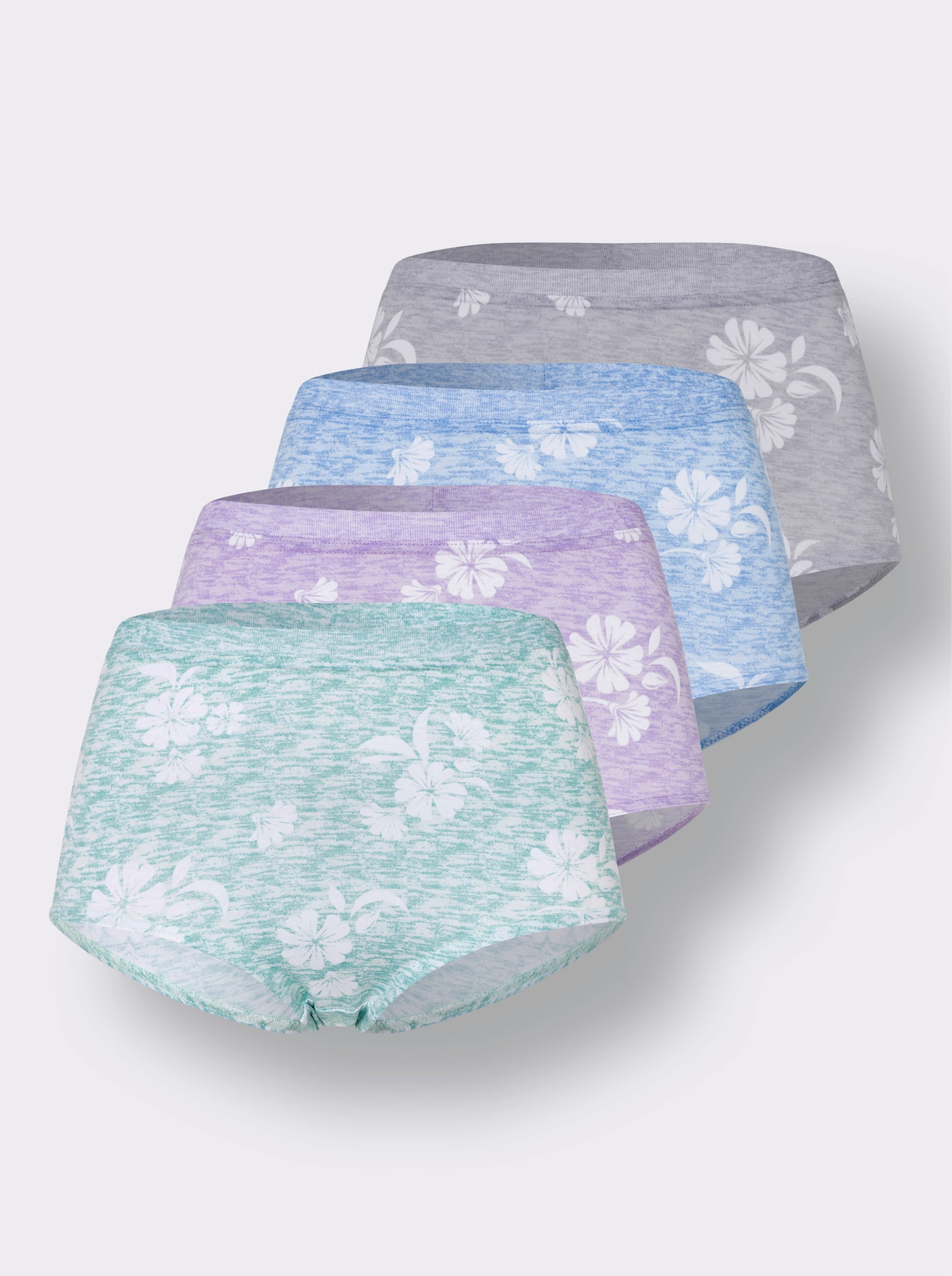 Kalhotky s pasem v balení po 4 ks - pestrá-melír