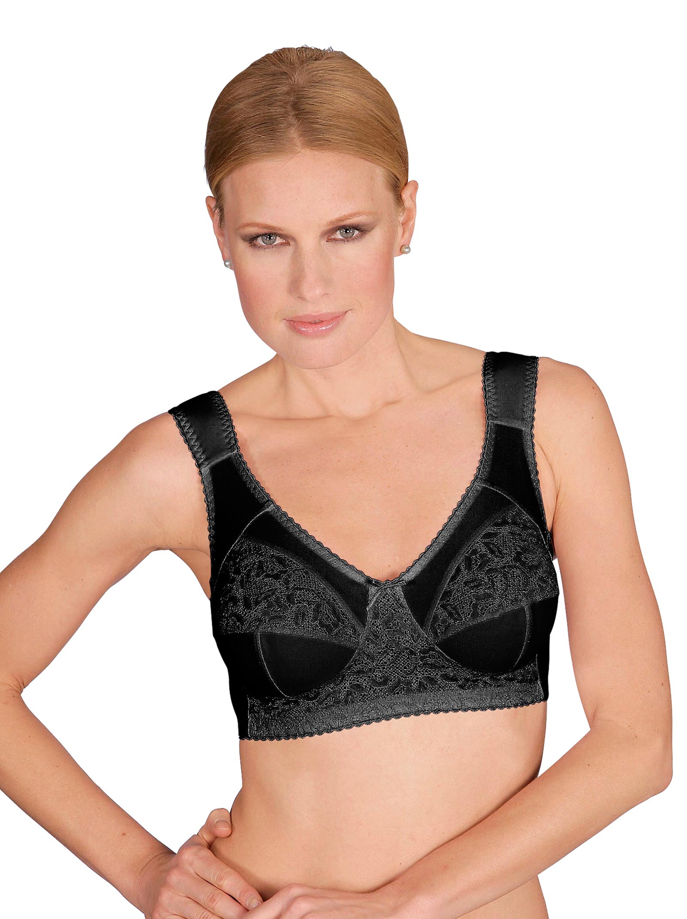 Entlastungs-BH ohne Bügel - schwarz
