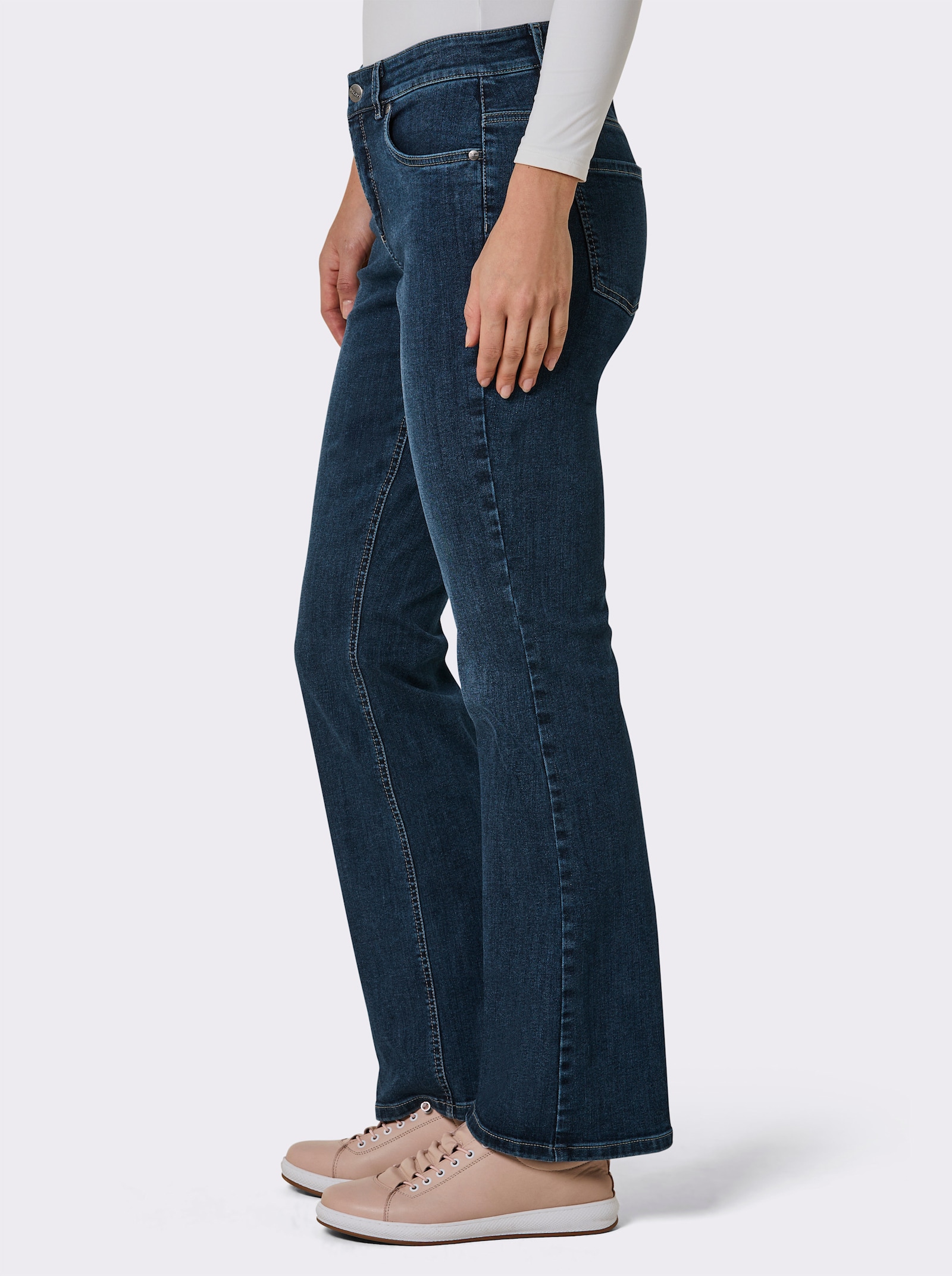 Ascari Stretch-Jeans mit weitem Bein - blue-stone-washed