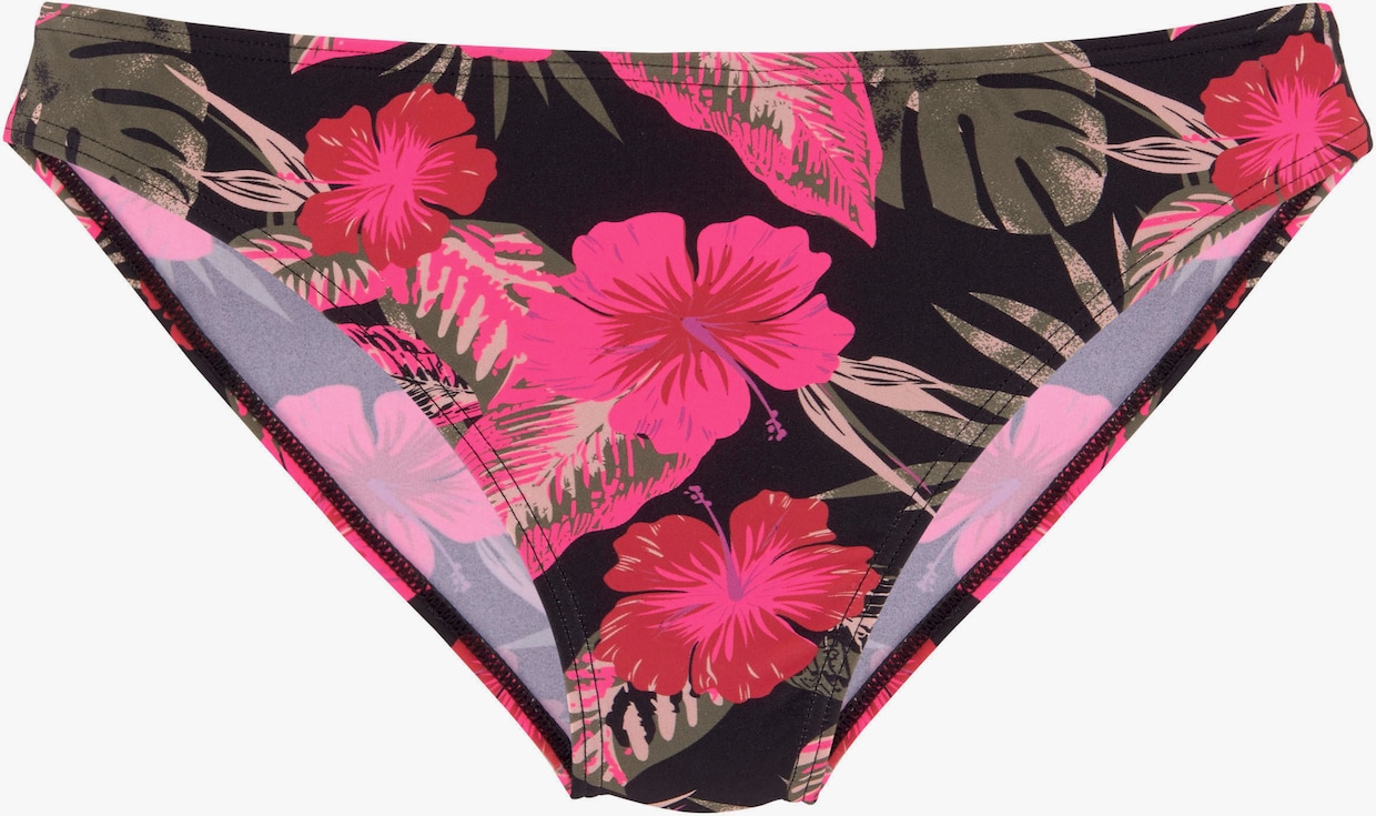LASCANA Bikini-Hose - schwarz-pink-bedruckt