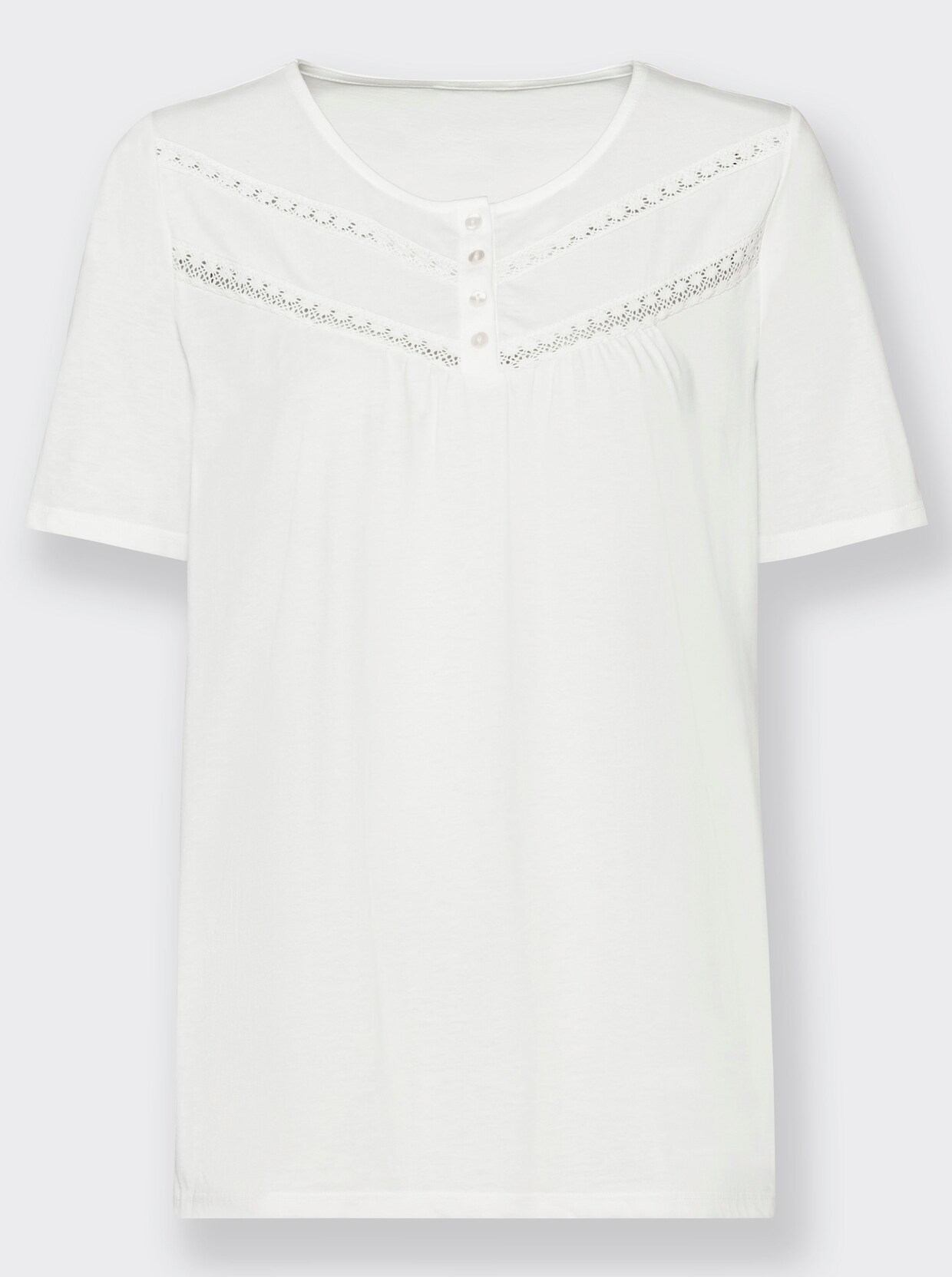 Rundhalsshirt - ecru
