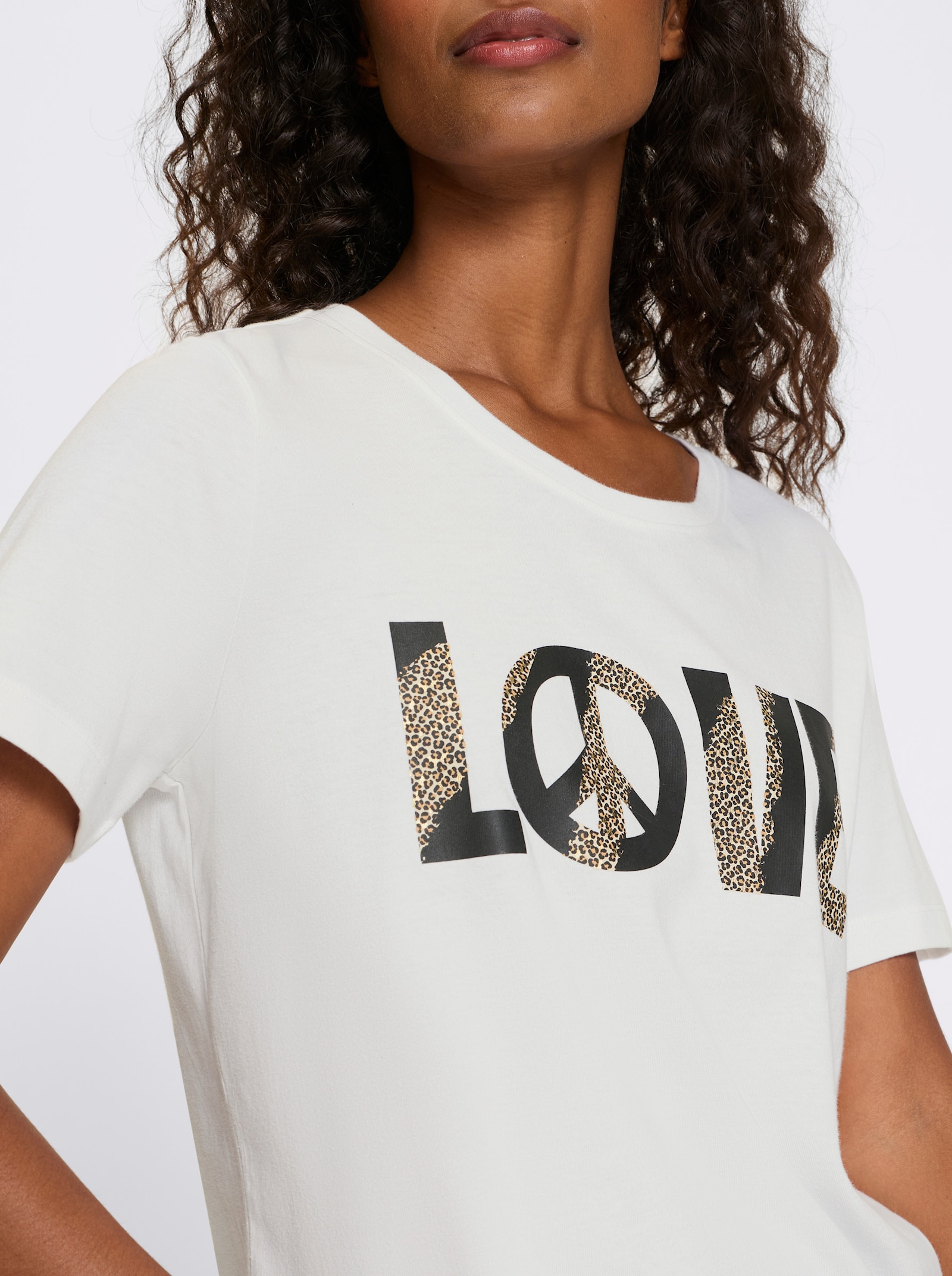 heine T-Shirt mit Statement-Print - weiß