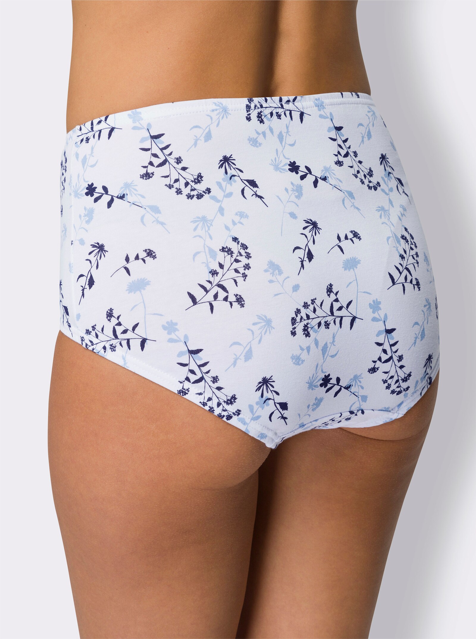 Tailleslip in stretchkwaliteit - wit + marine + ijsblauw