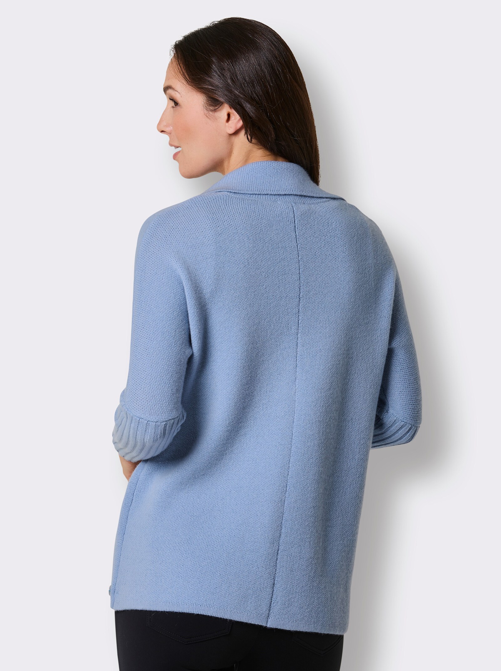 CREATION L PREMIUM Kaschmir-Strickjacke - bleu