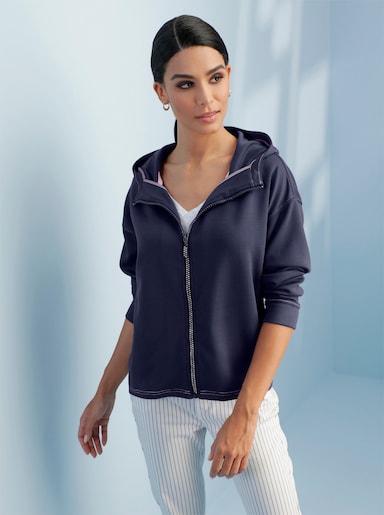 heine Shirtjacke mit Kapuze - marine