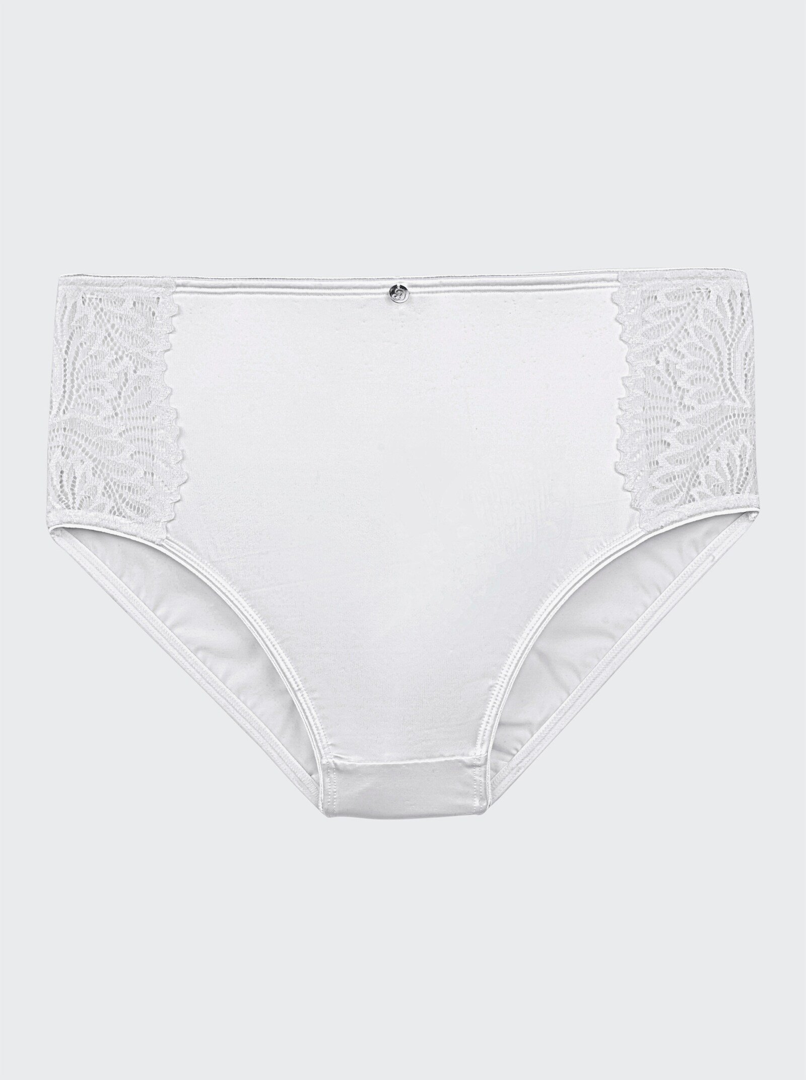 wäschepur Hüftslip mit seitlichem Spitzeneinsatz - weiß