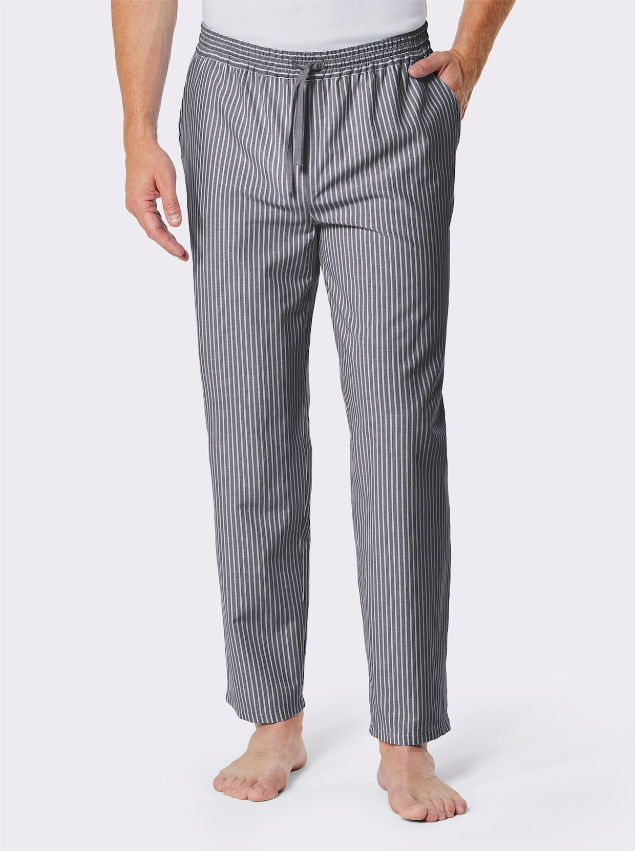 wäschepur men Dameslegging, lang - marine/wit gestreept