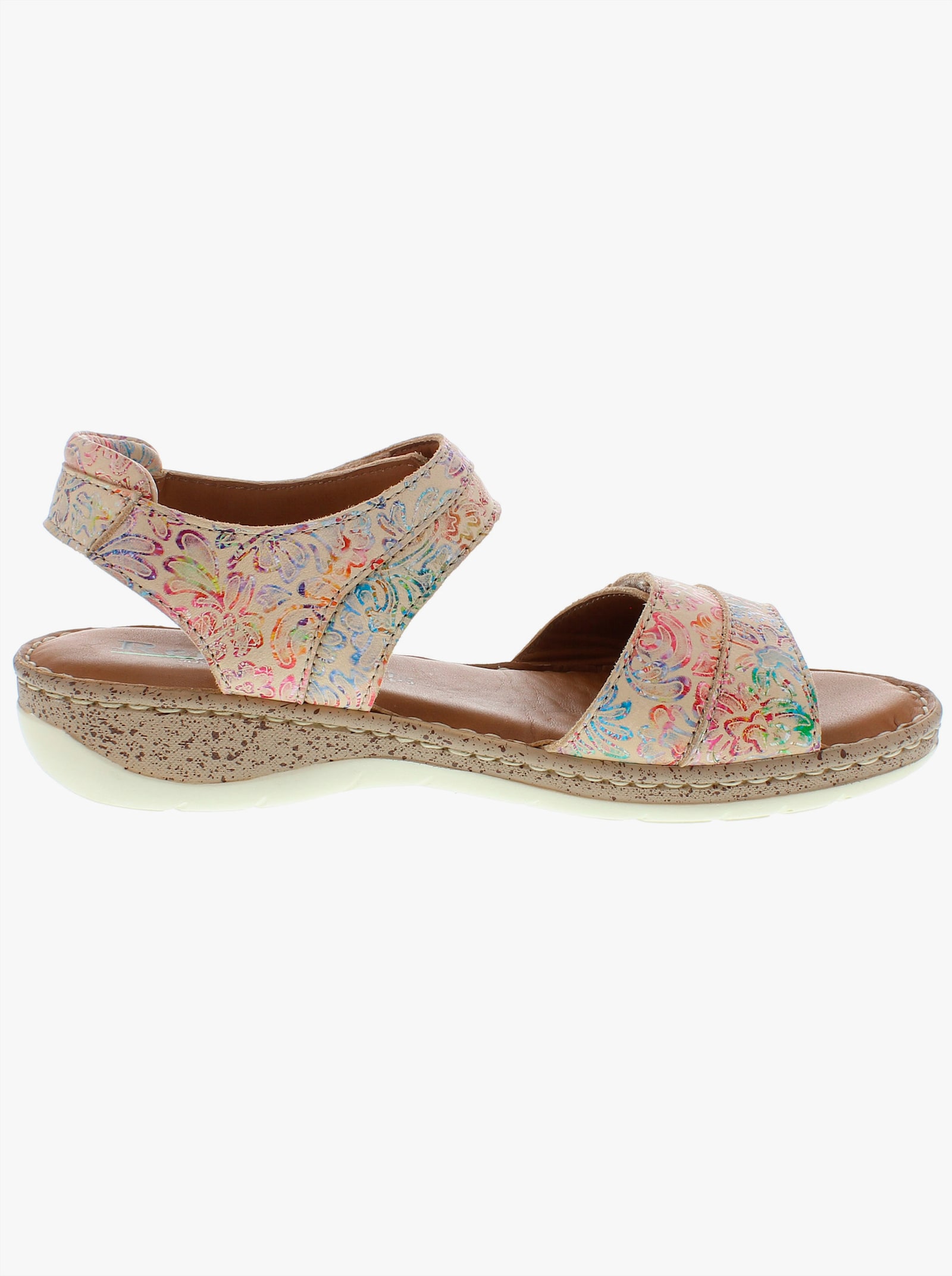 Reflexan Sandale aus Nubukleder - beige-bunt