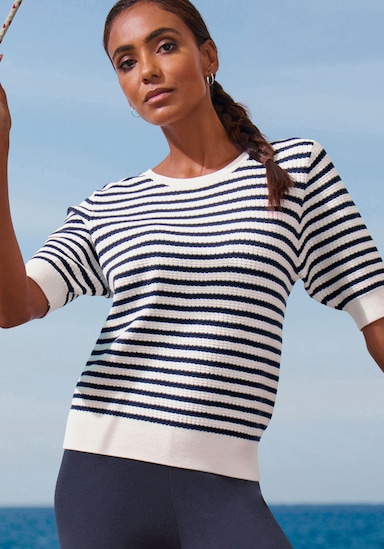 French Connection T-Shirt - weiß-marine