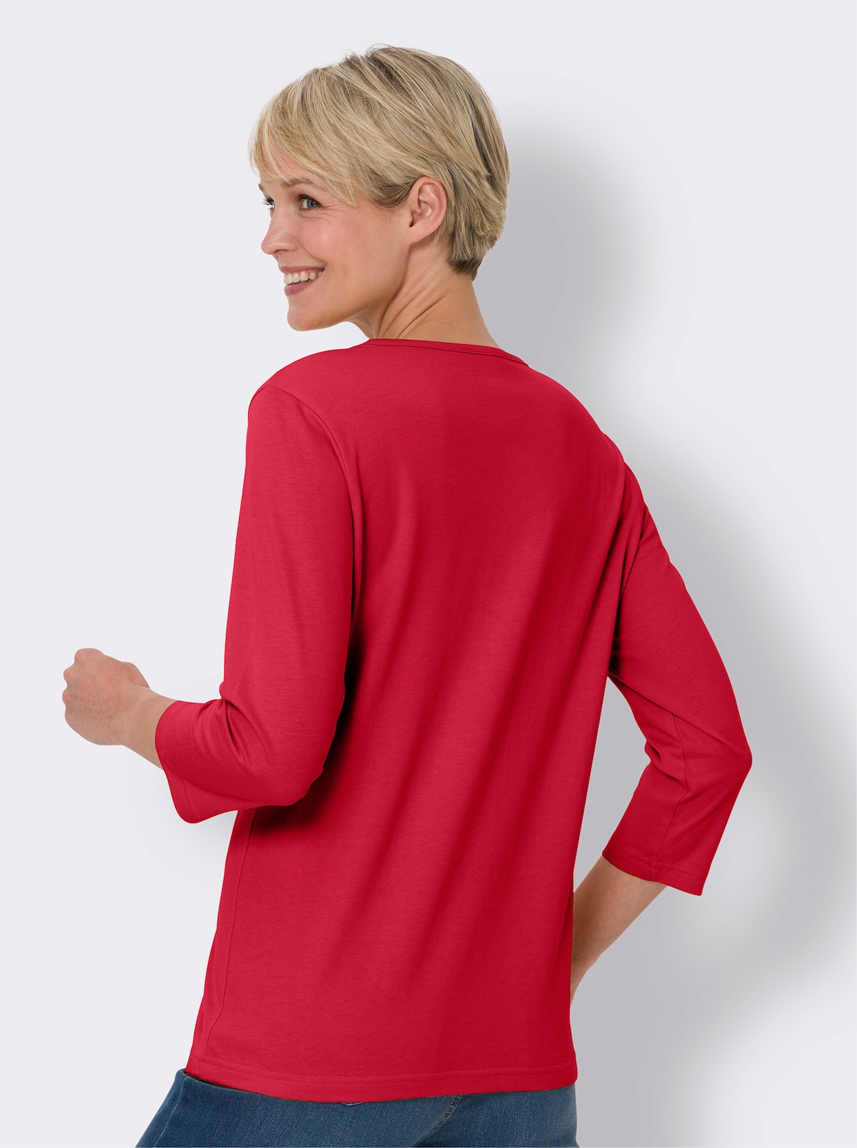 Shirt met 3/4-mouw - rood