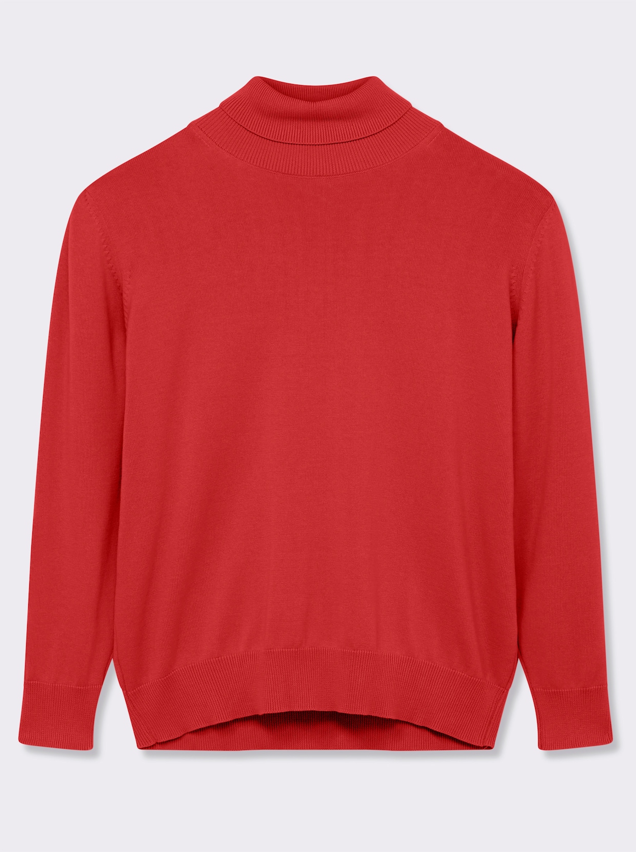 Rollkragenpullover aus reiner Baumwolle - rot
