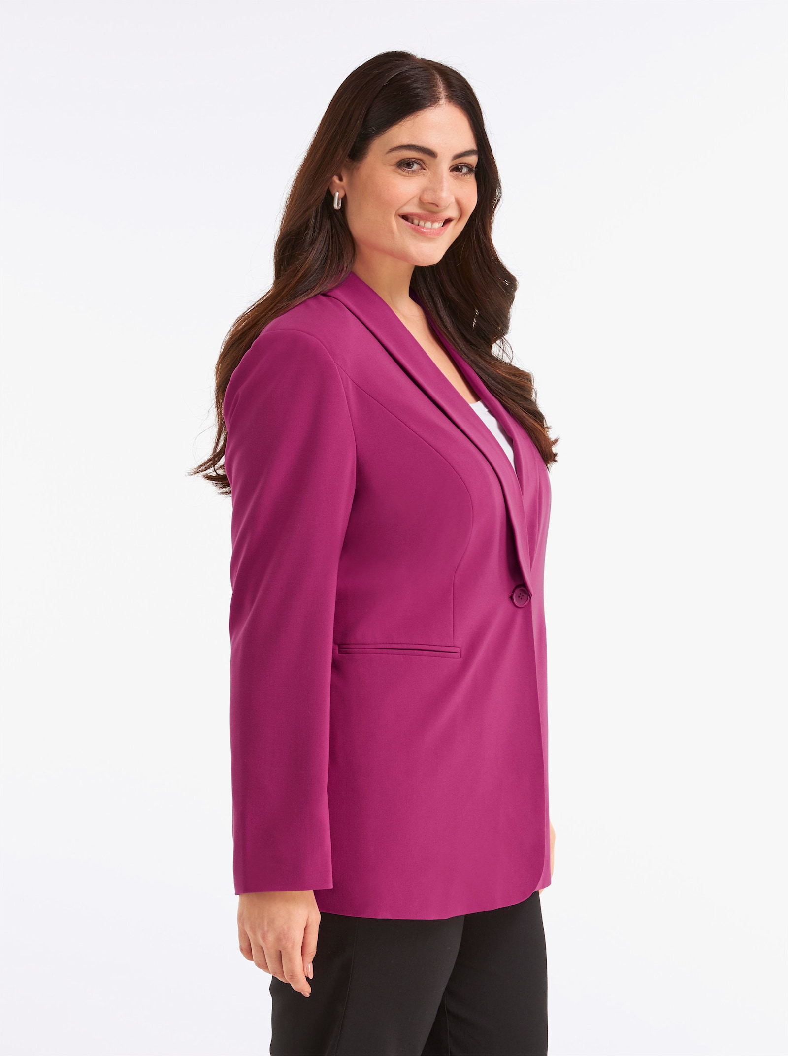 Blazer in langer Form - magenta