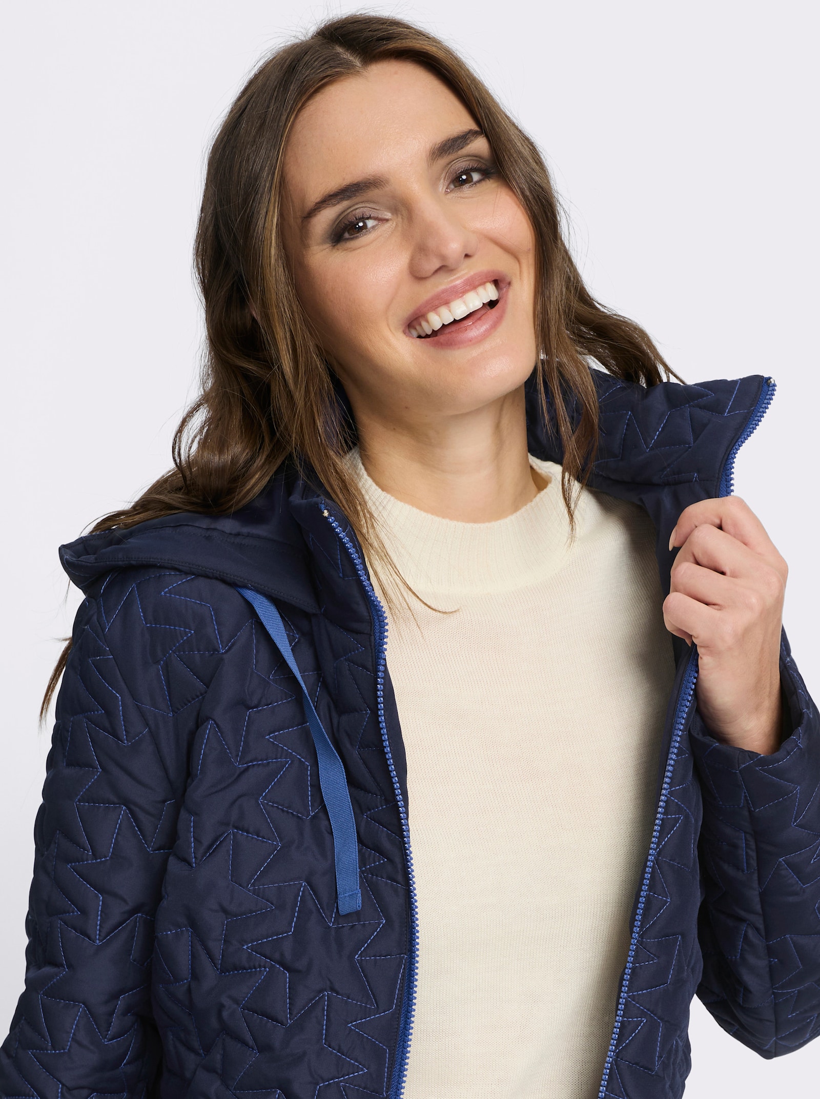 Steppjacke mit 2-Wege-Reißverschluss - marine