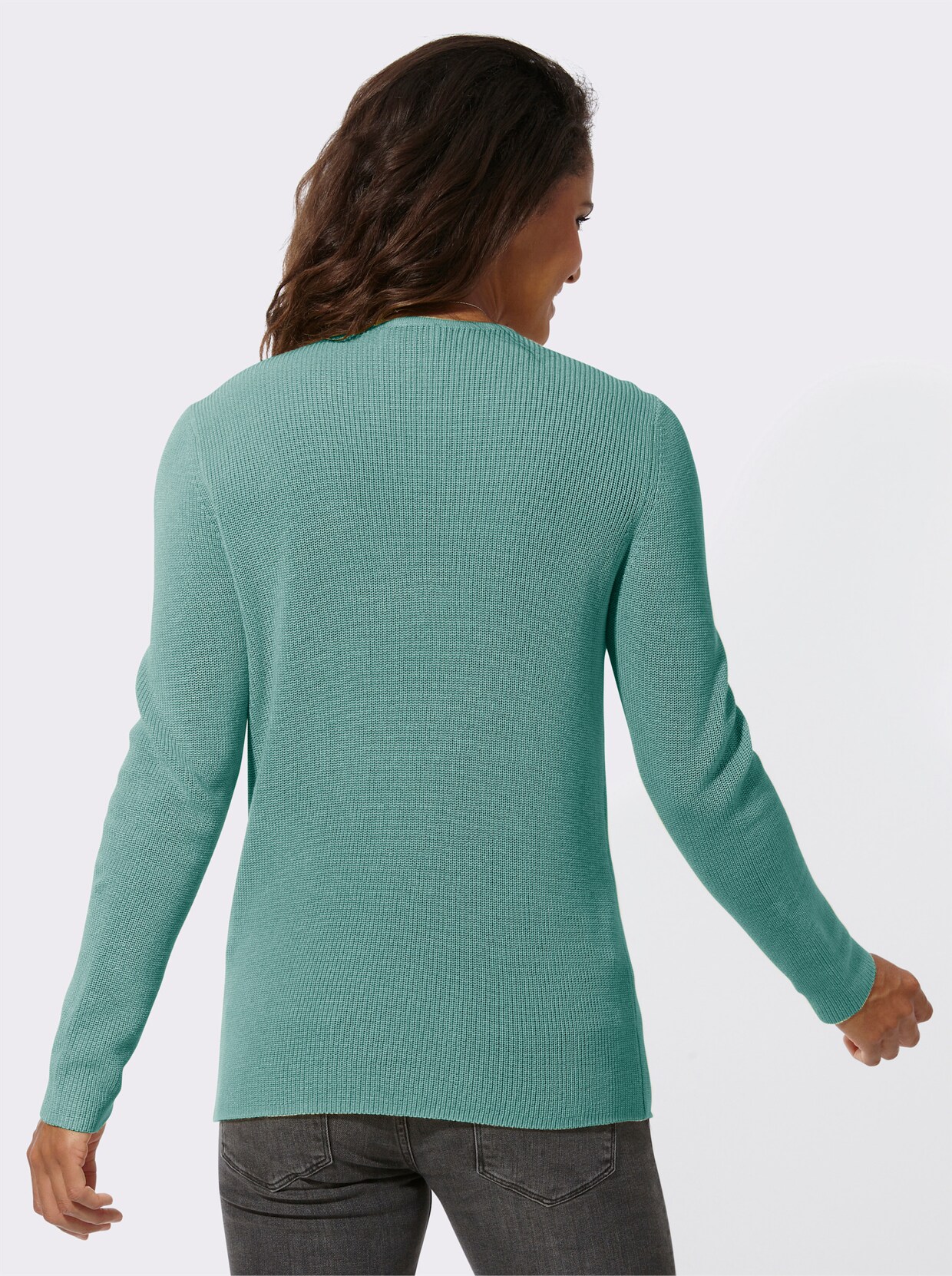 Pullover met ronde hals - salie