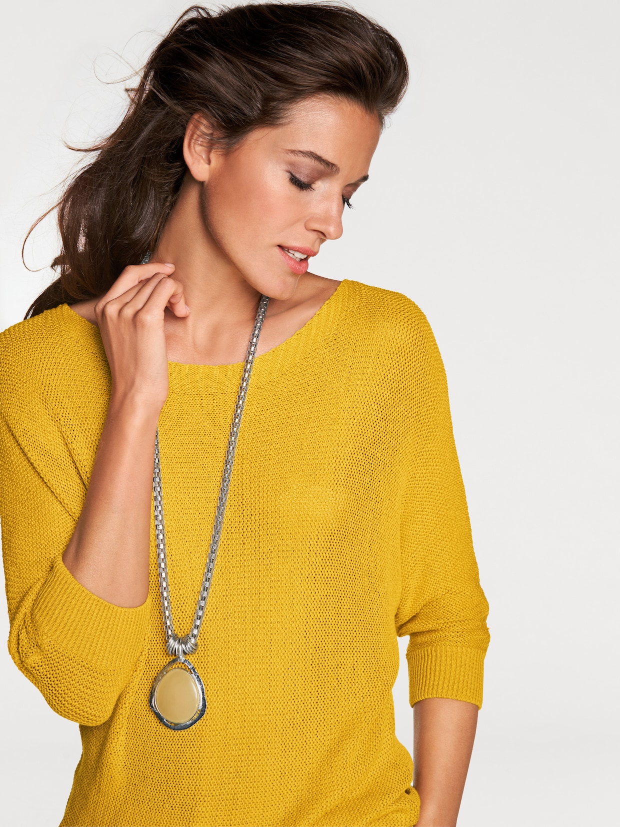 heine Pull encolure en U - jaune