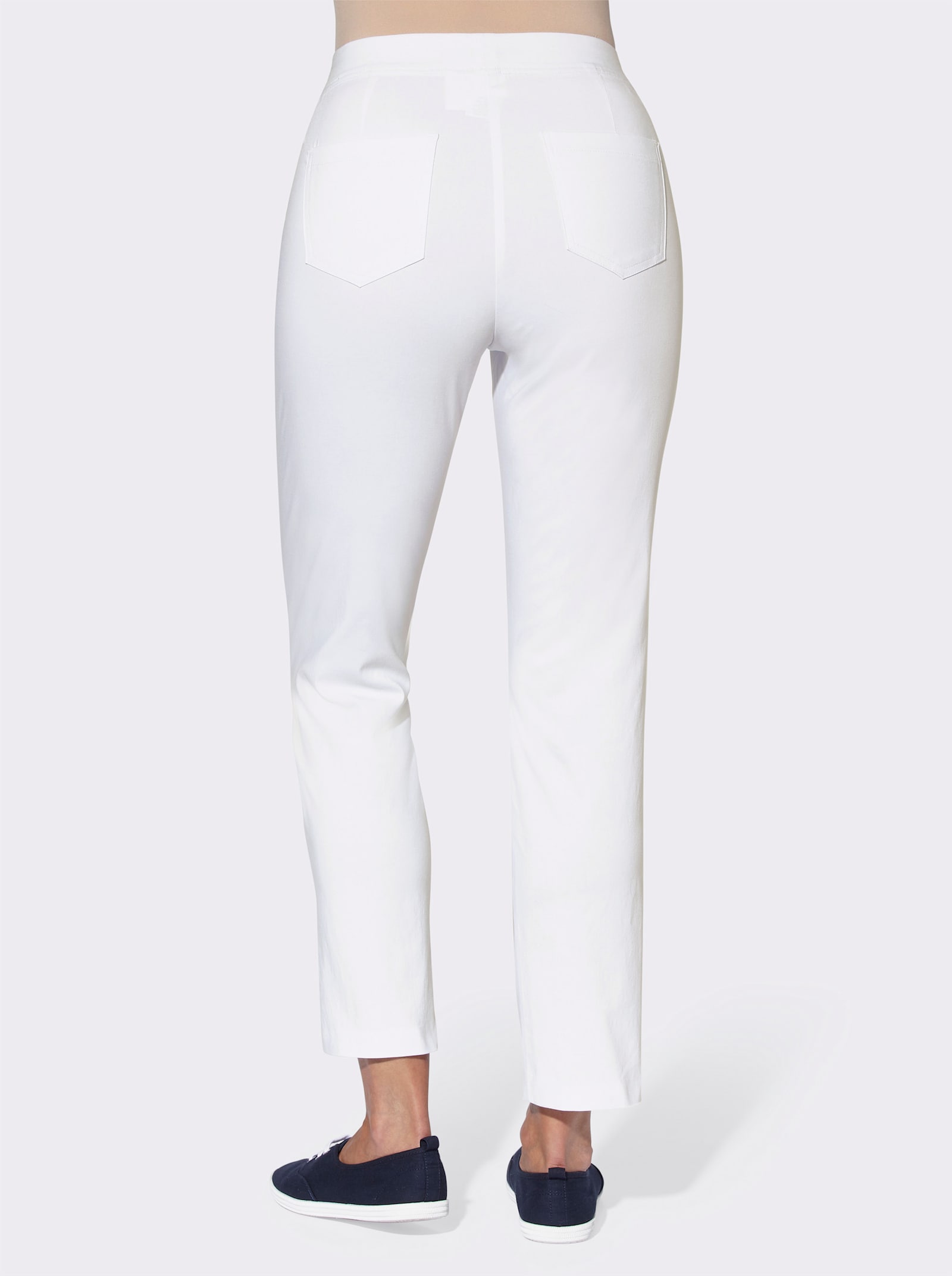 Broek van strijkvrije bengaline - wit