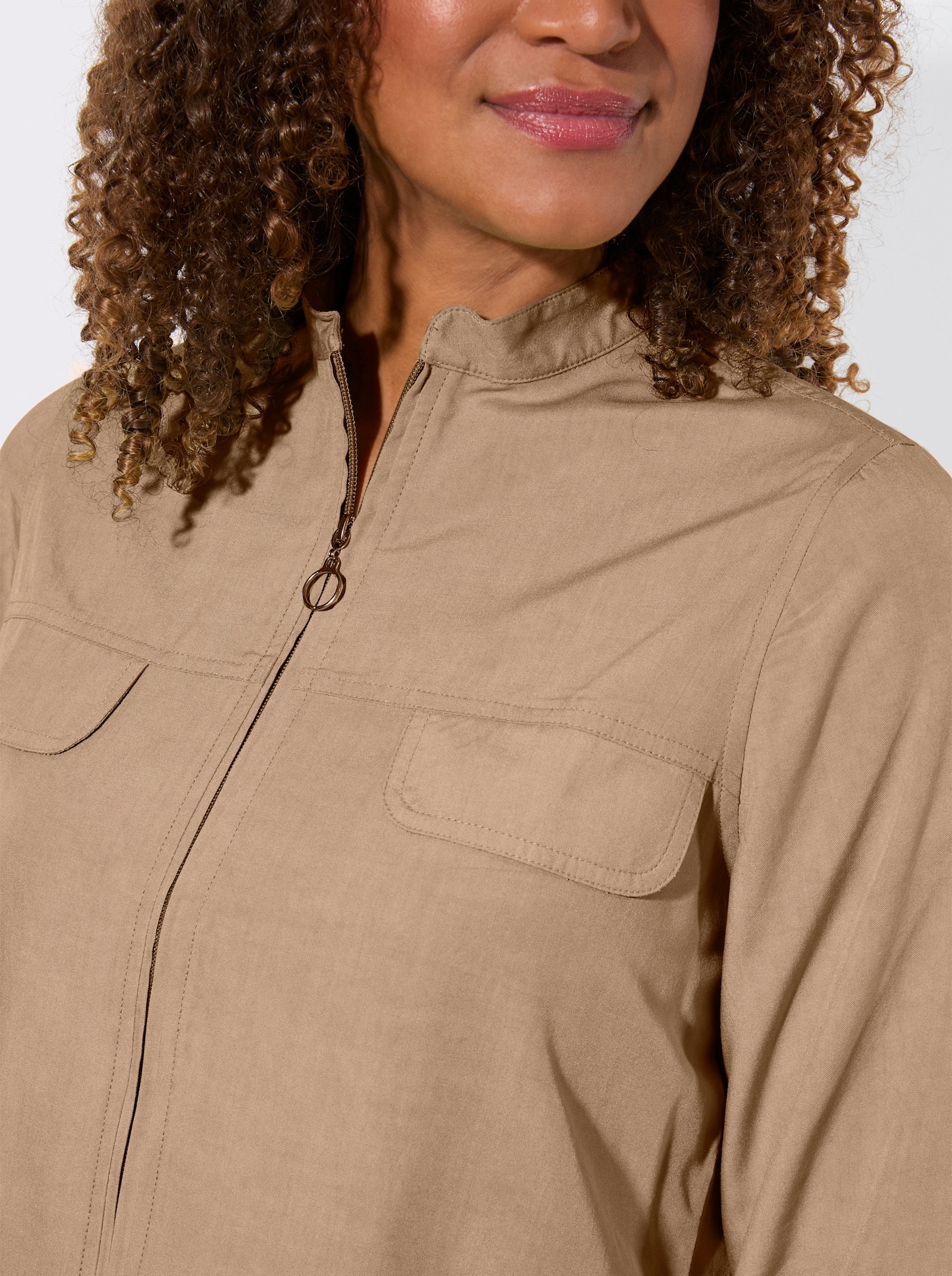 Blusenjacke in Oversize-Form - camel