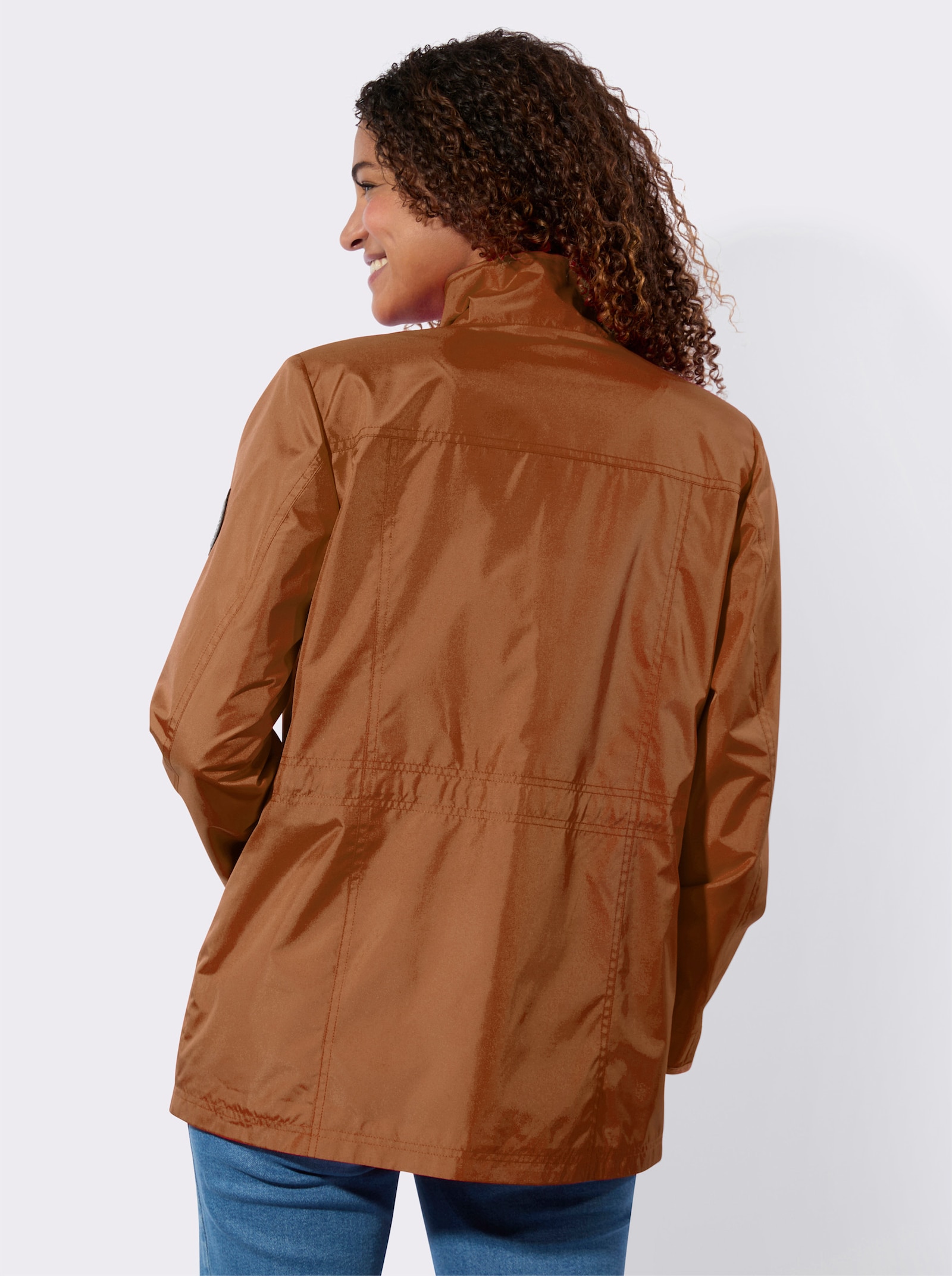 Jacke - cognac-weiß