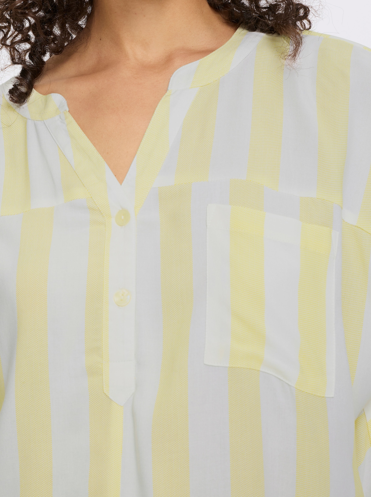 heine Gestreifte Bluse - ecru-zitrone-gestreift