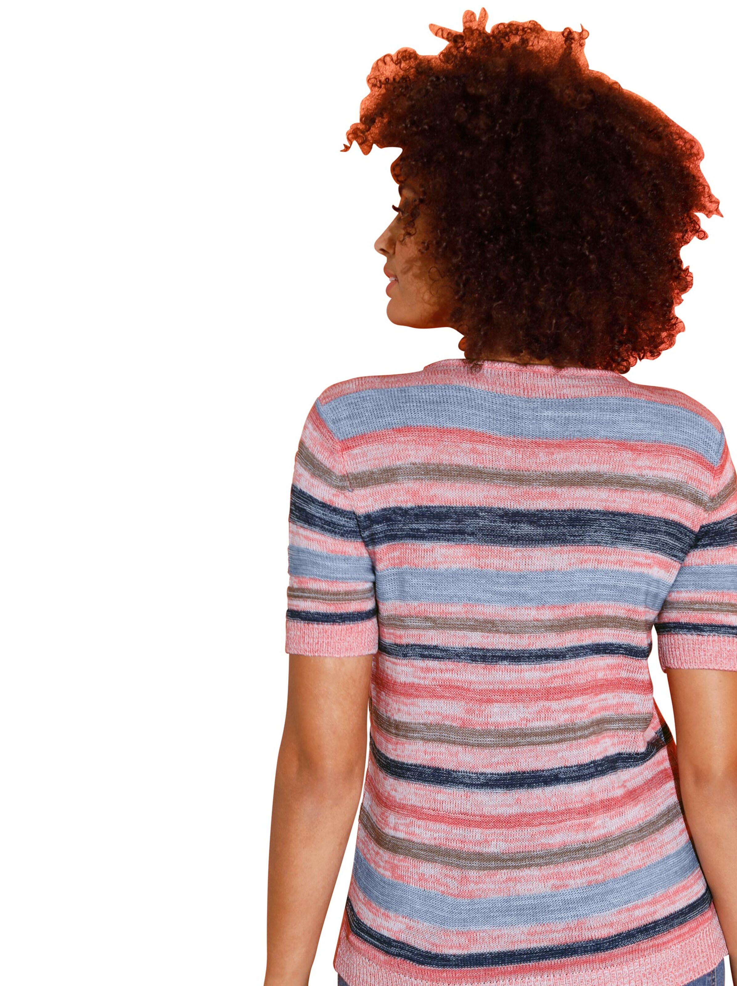 Pullover - flamingo-geringelt