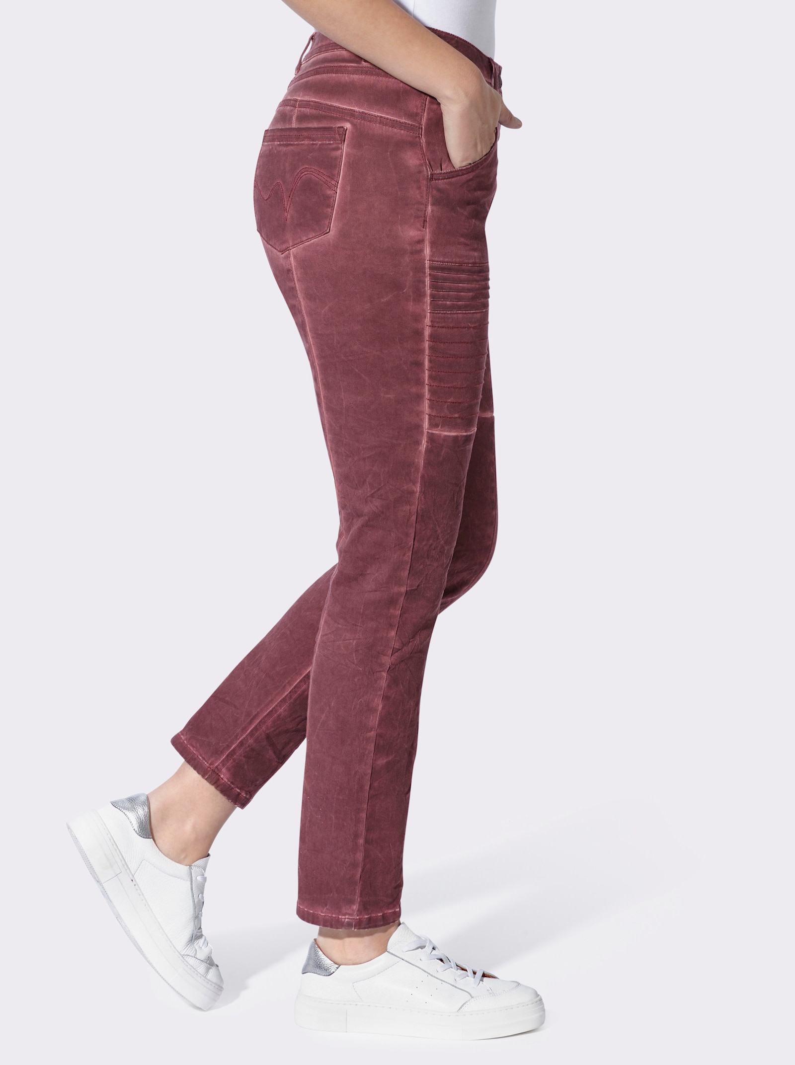 heine Hose mit Oil-dyed-Waschung - bordeaux