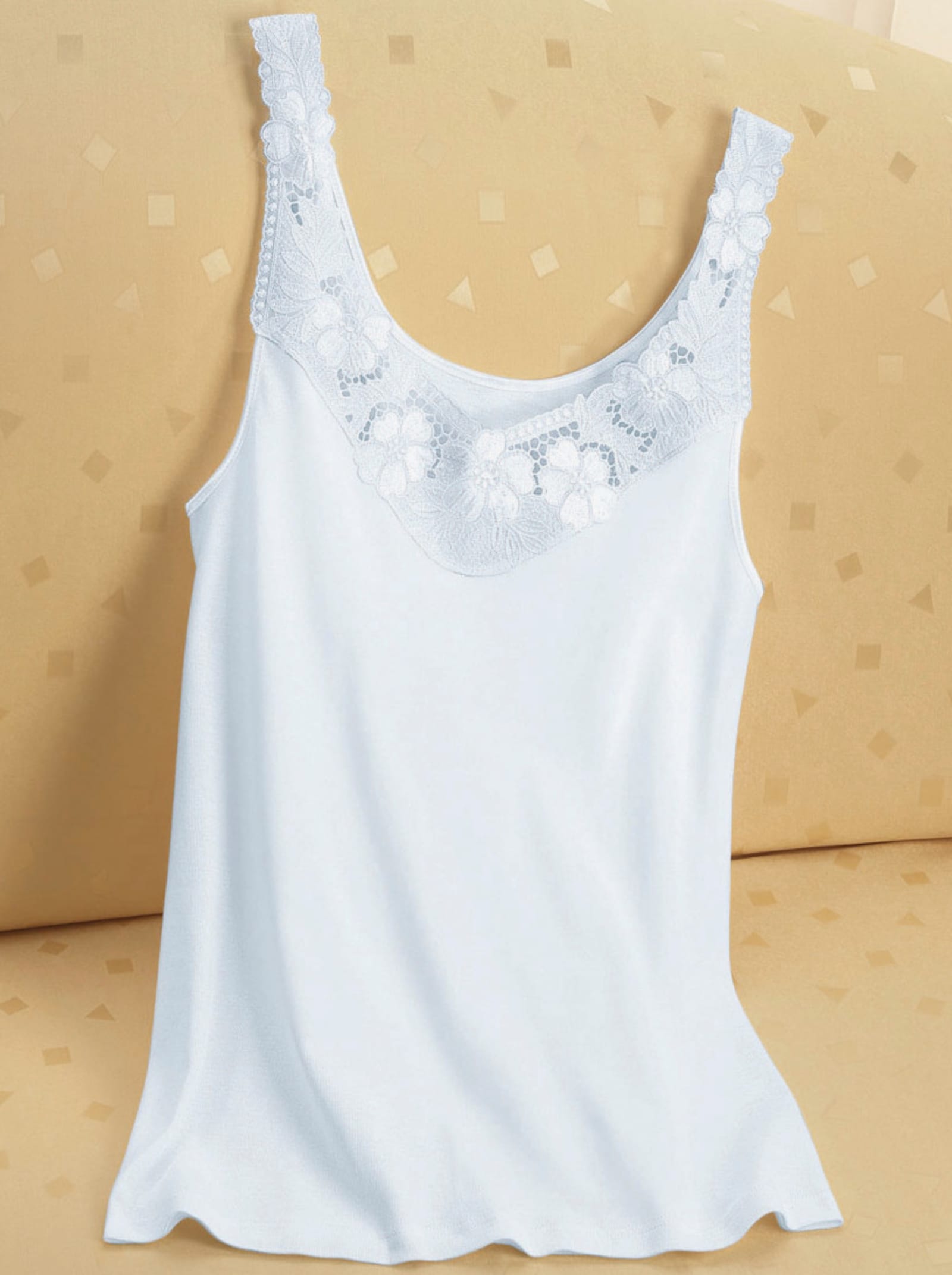 Thieme Achselhemd - weiß + silberfarben